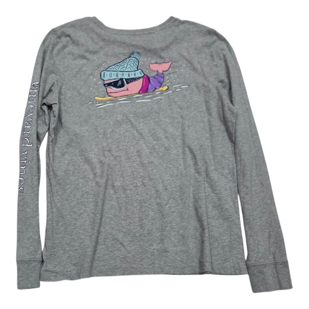 Playera Vineyard Vines Mujer Talla Mediana Gris Manga Larga