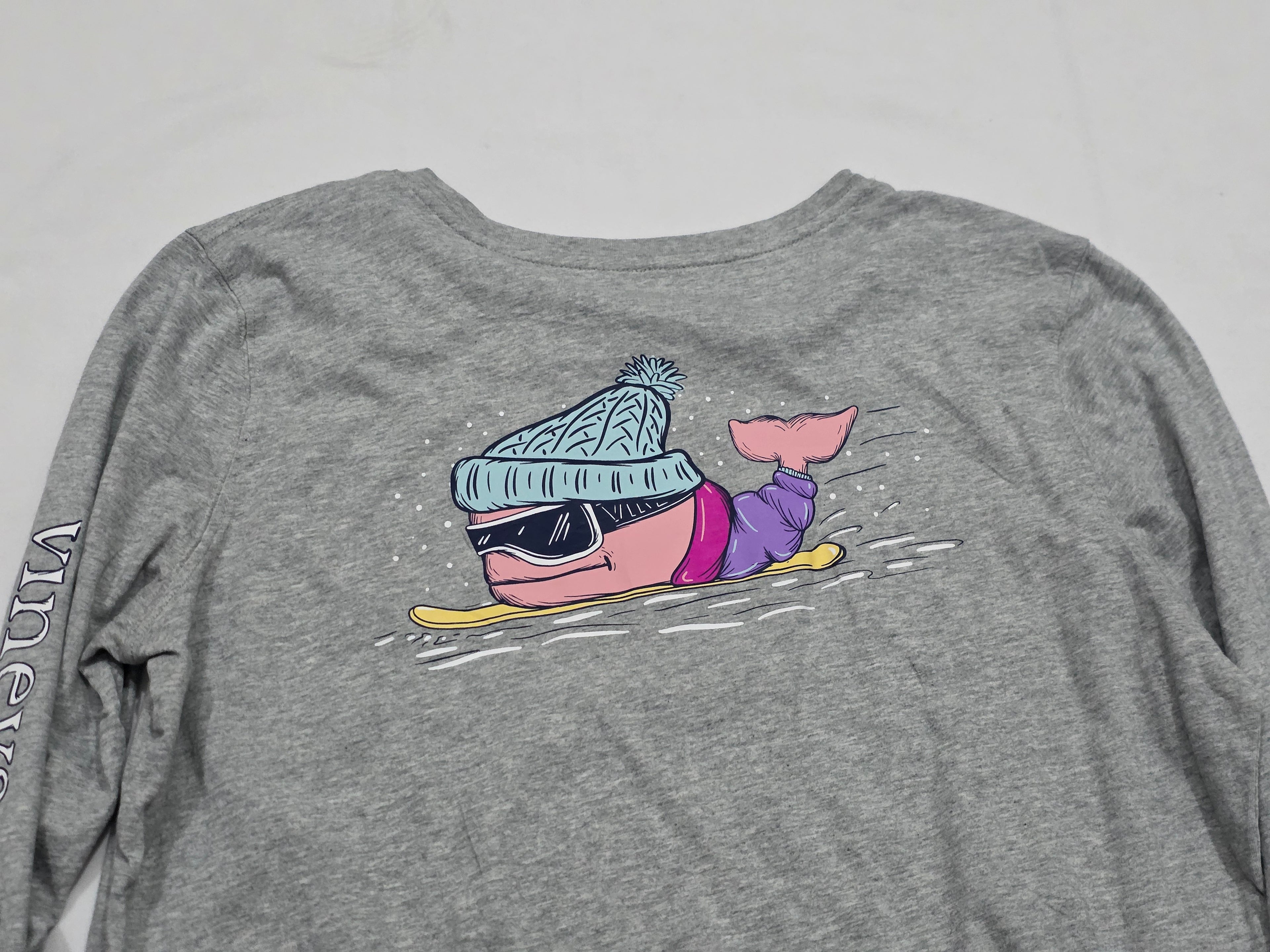 Playera Vineyard Vines Mujer Talla Mediana Gris Manga Larga
