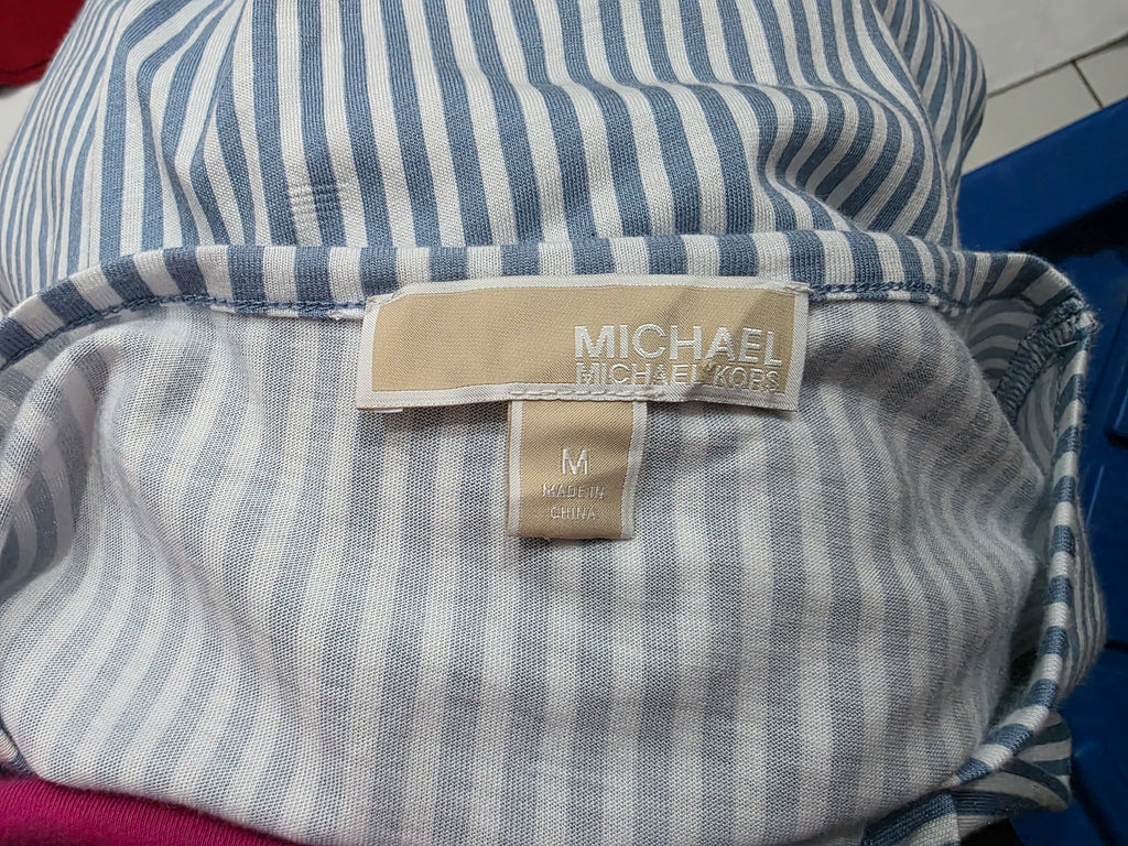 Blusa Michael Kors Rayada Azul/blanco Mediana