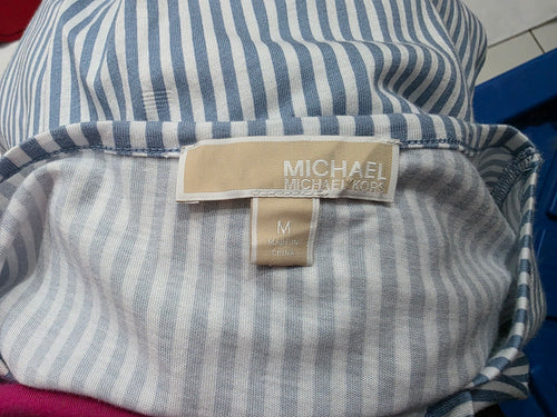 Blusa Michael Kors Rayada Azul/blanco Mediana