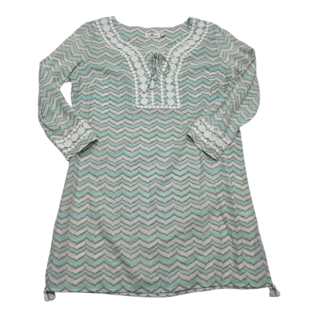 Bluson Vineyard Vines Gris/verde Mediana De Mujer
