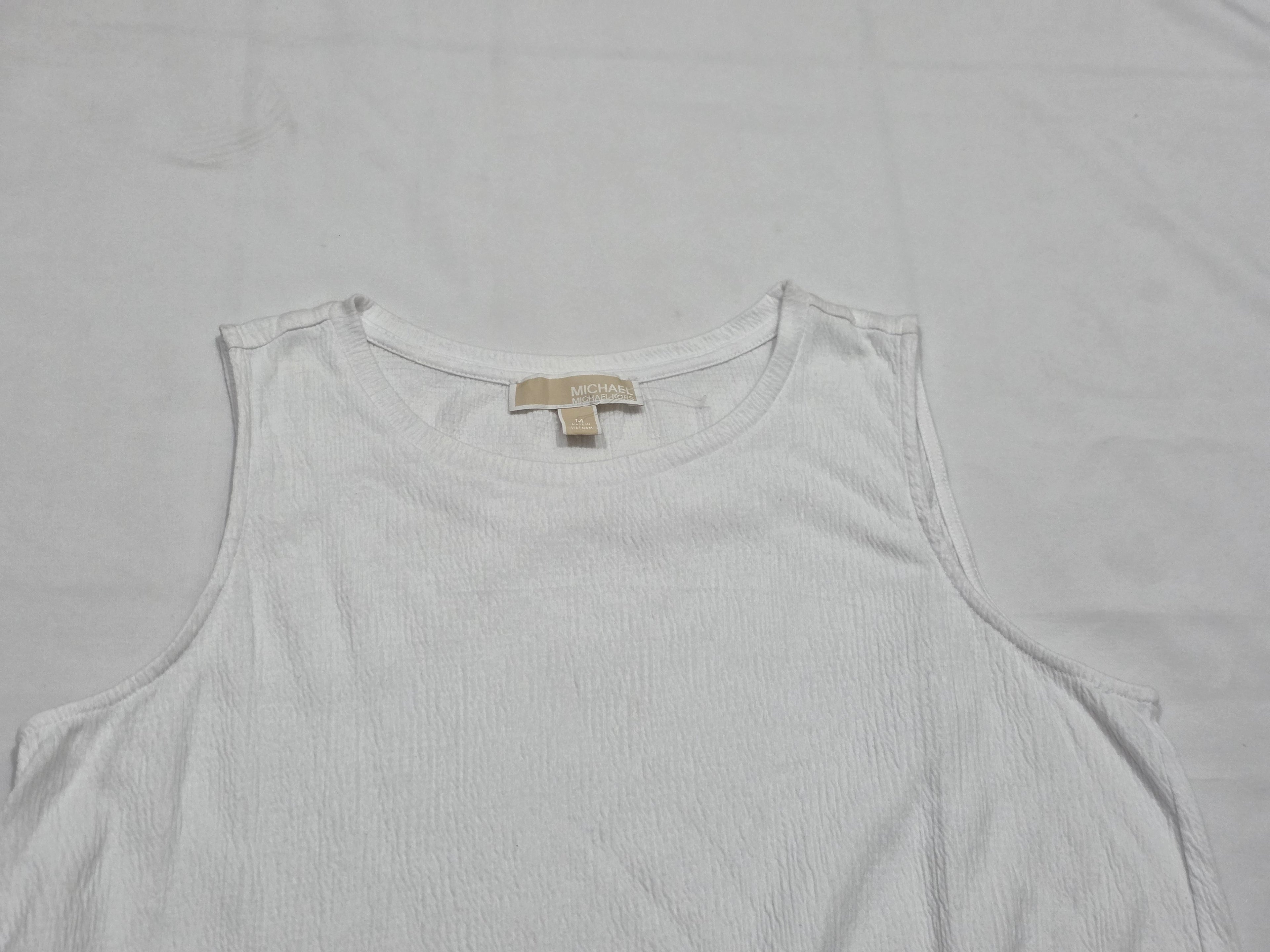 Blusa Michael Kors Mujer Talla Chica Color Blanco Sin Manga