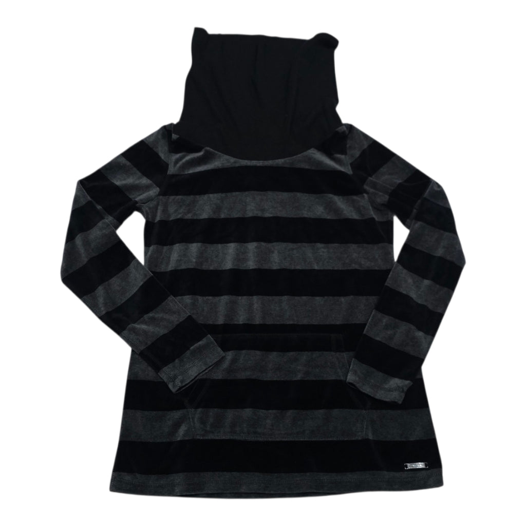 Sueter Alto Calvin Klein De Mujer Terciopelo Gris Rayado