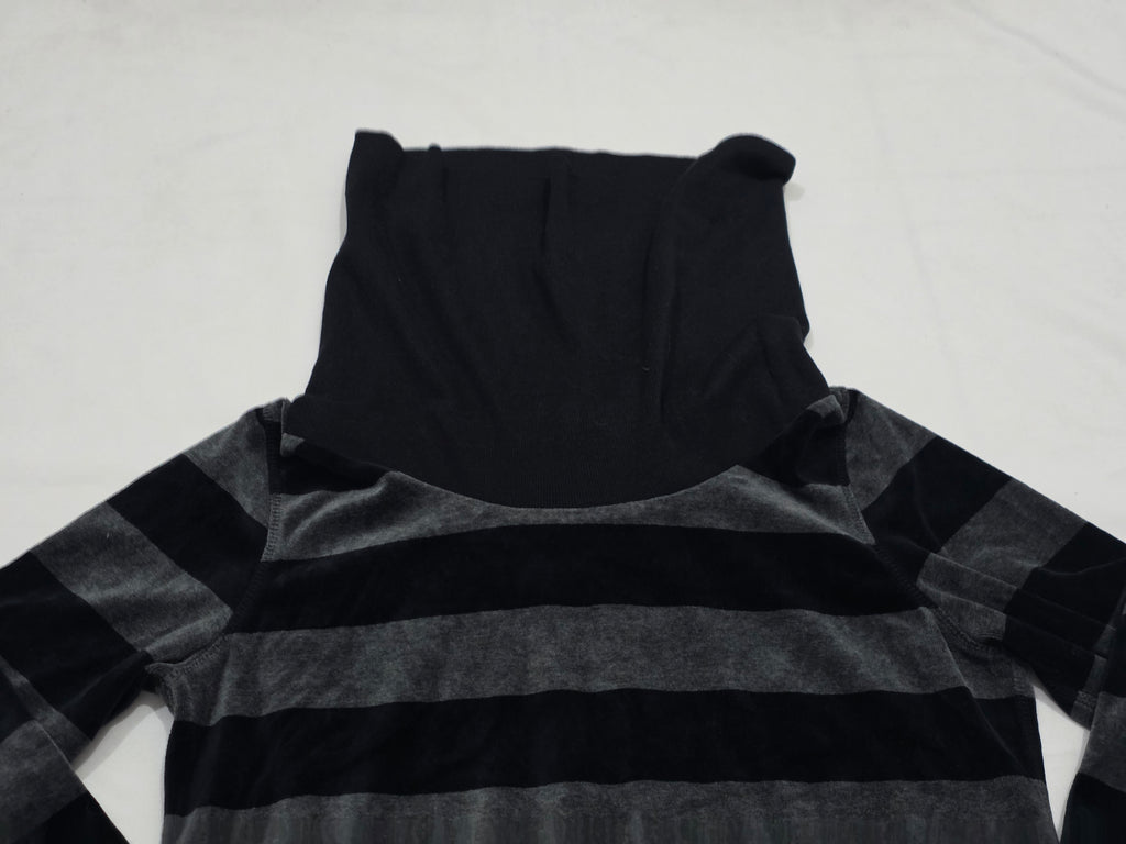 Sueter Alto Calvin Klein De Mujer Terciopelo Gris Rayado