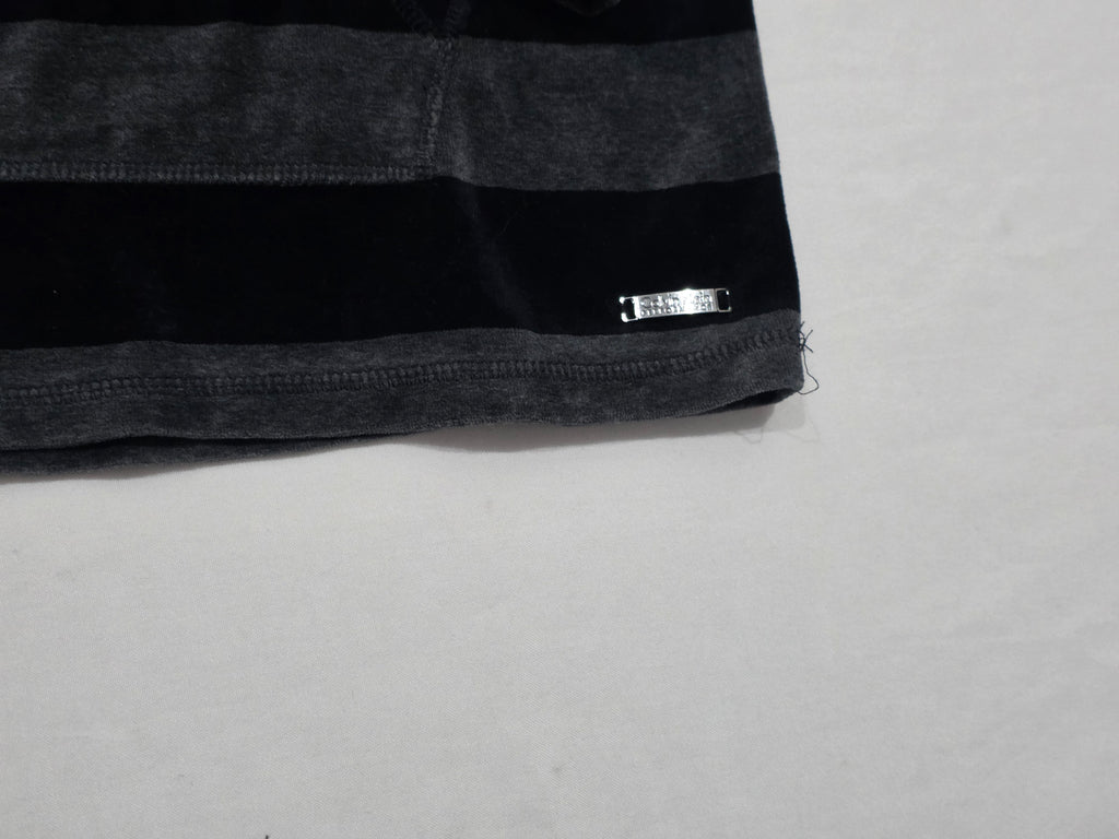 Sueter Alto Calvin Klein De Mujer Terciopelo Gris Rayado