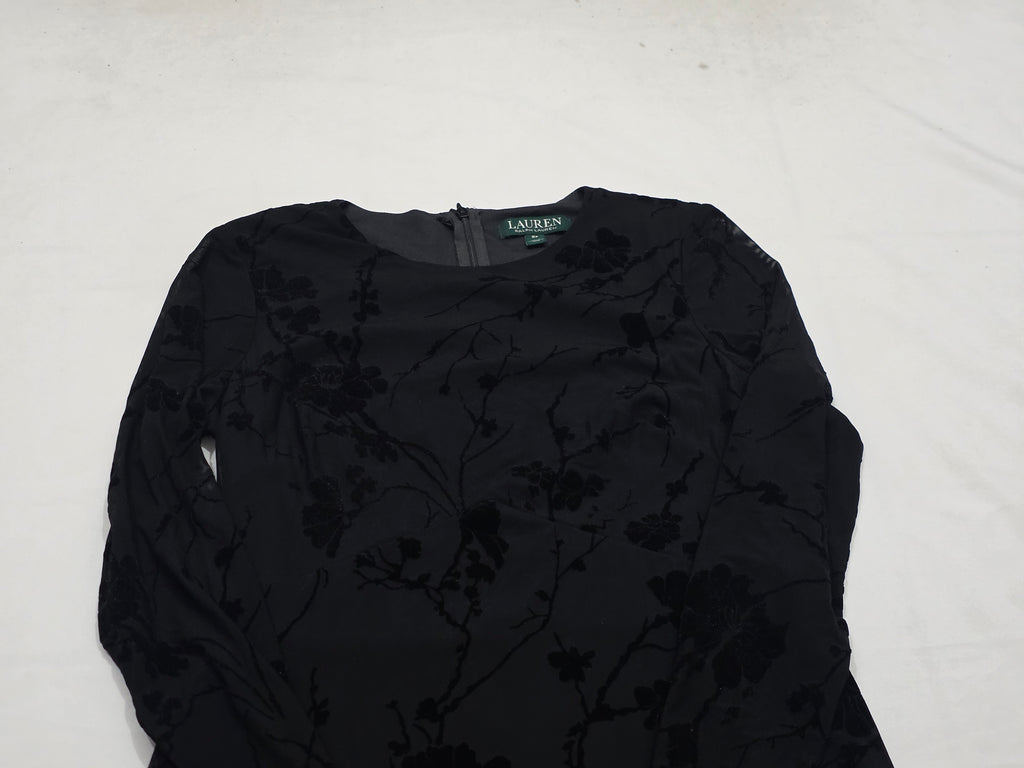 Vestido De Noche Ralph Lauren Mujer Talla 6 P Con Terciopelo