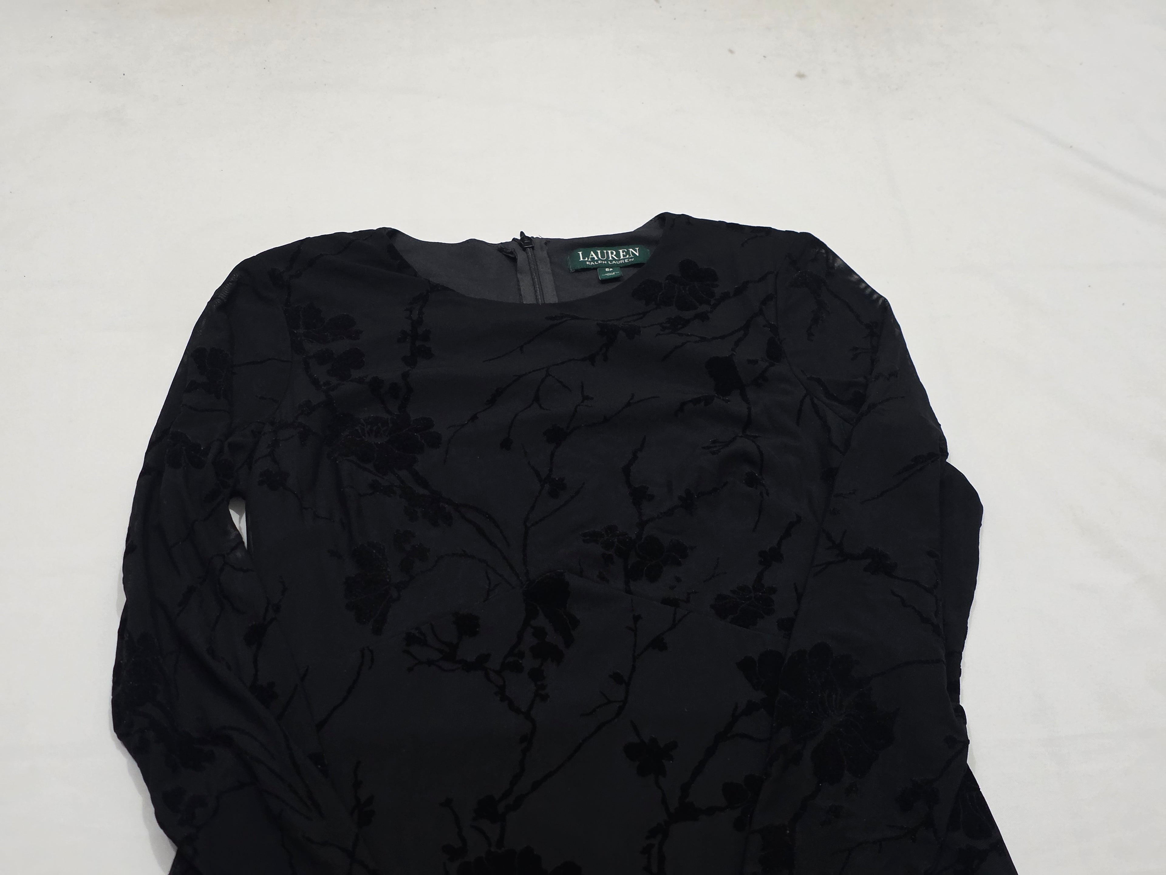 Vestido De Noche Ralph Lauren Mujer Talla 6 P Con Terciopelo