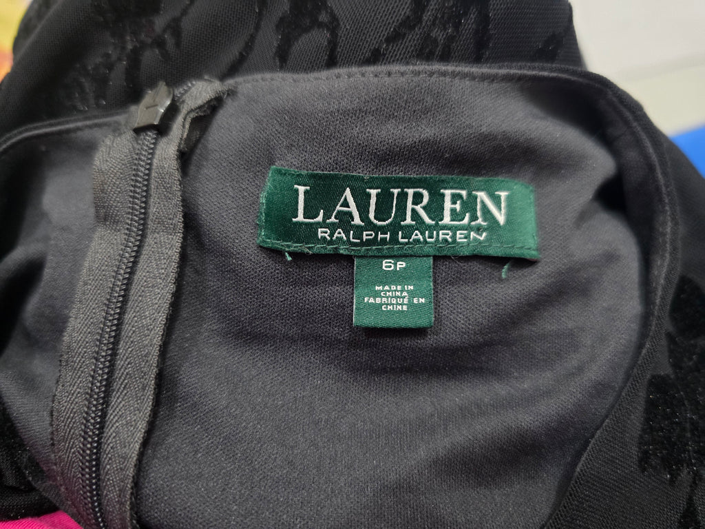 Vestido De Noche Ralph Lauren Mujer Talla 6 P Con Terciopelo