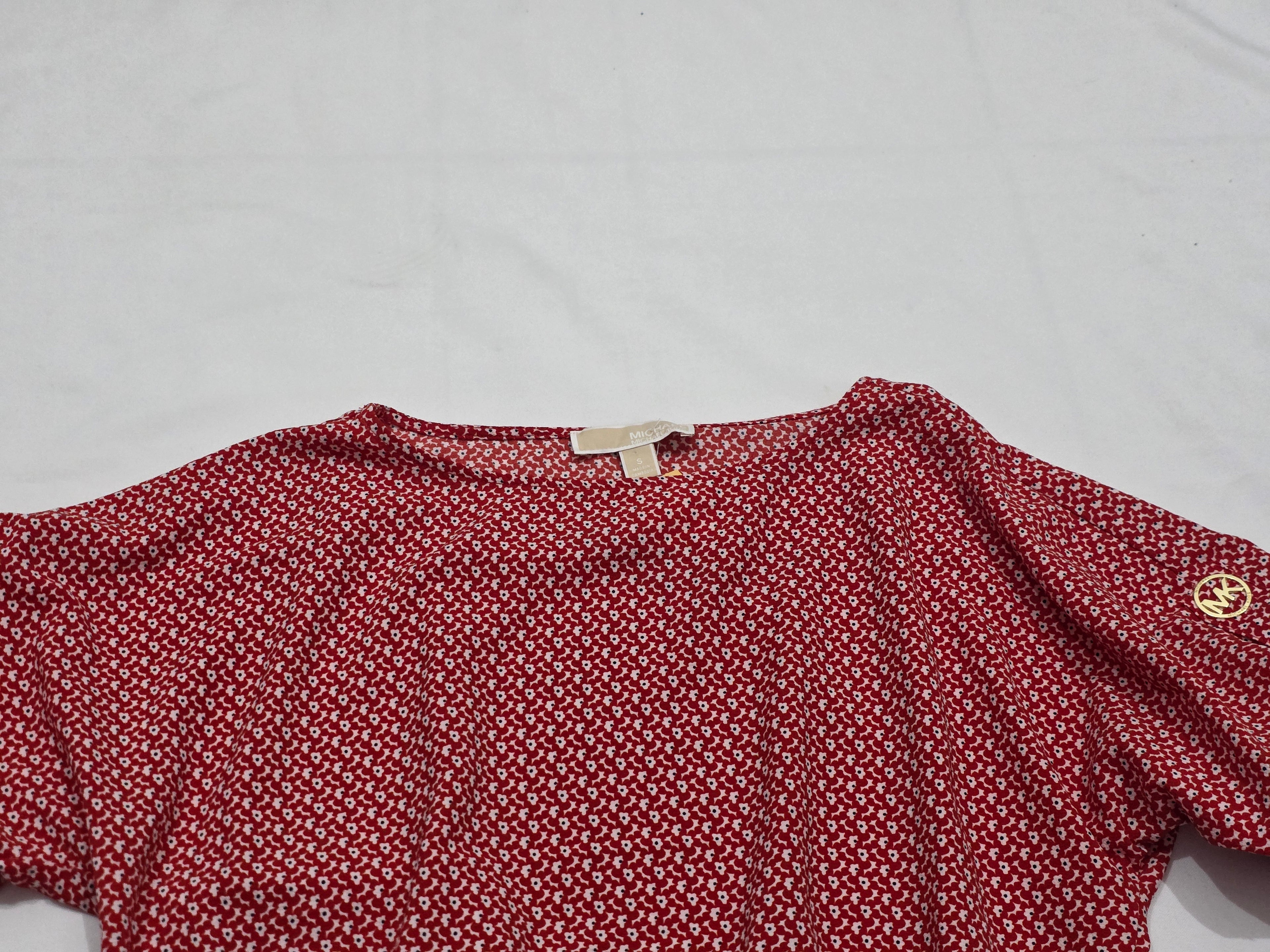 Blusa Michael Kors Naranja Florecidas Talla Chica