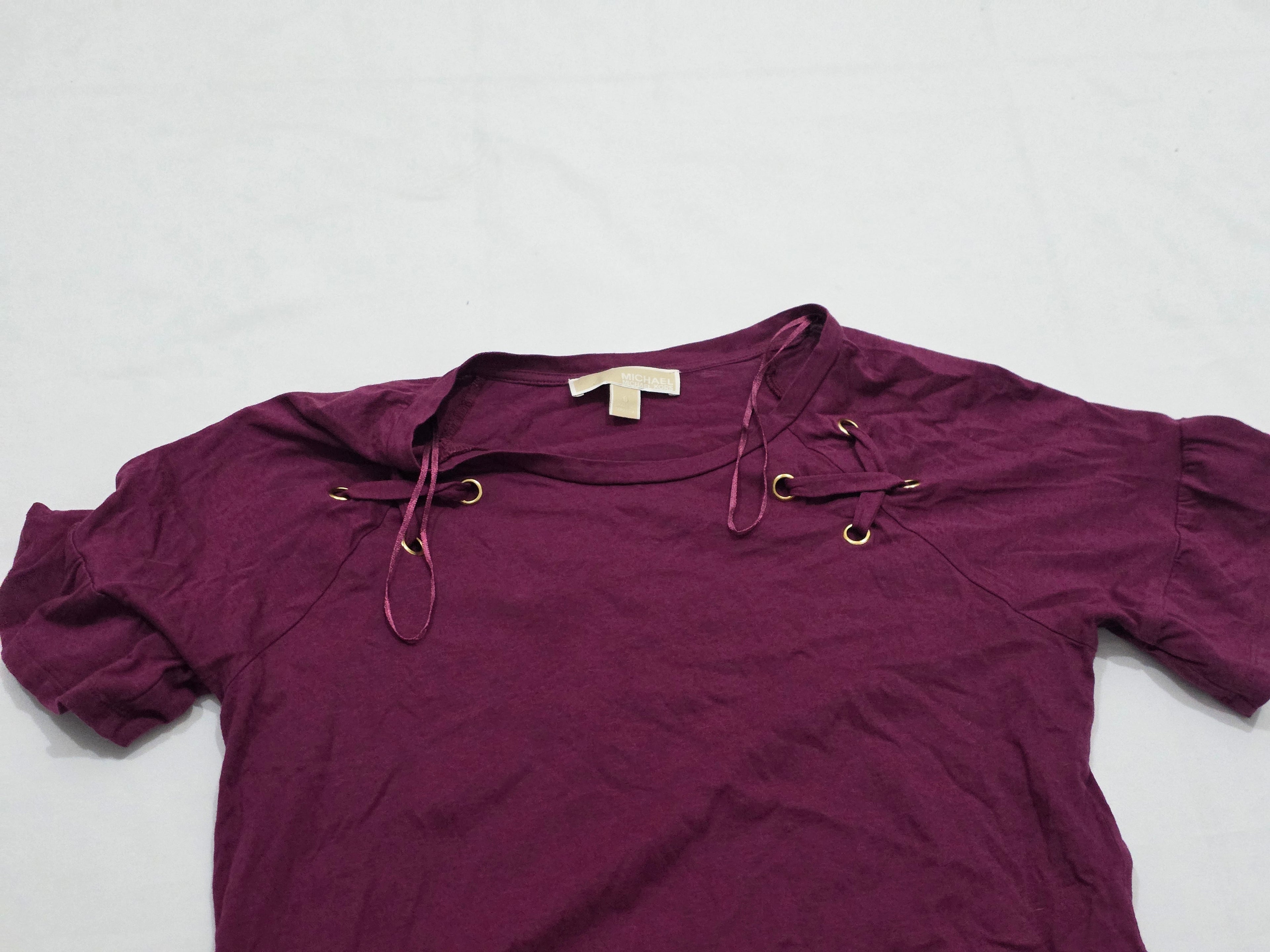 Playera Michael Kors Mujer Chica Color Magenta Manga Corta