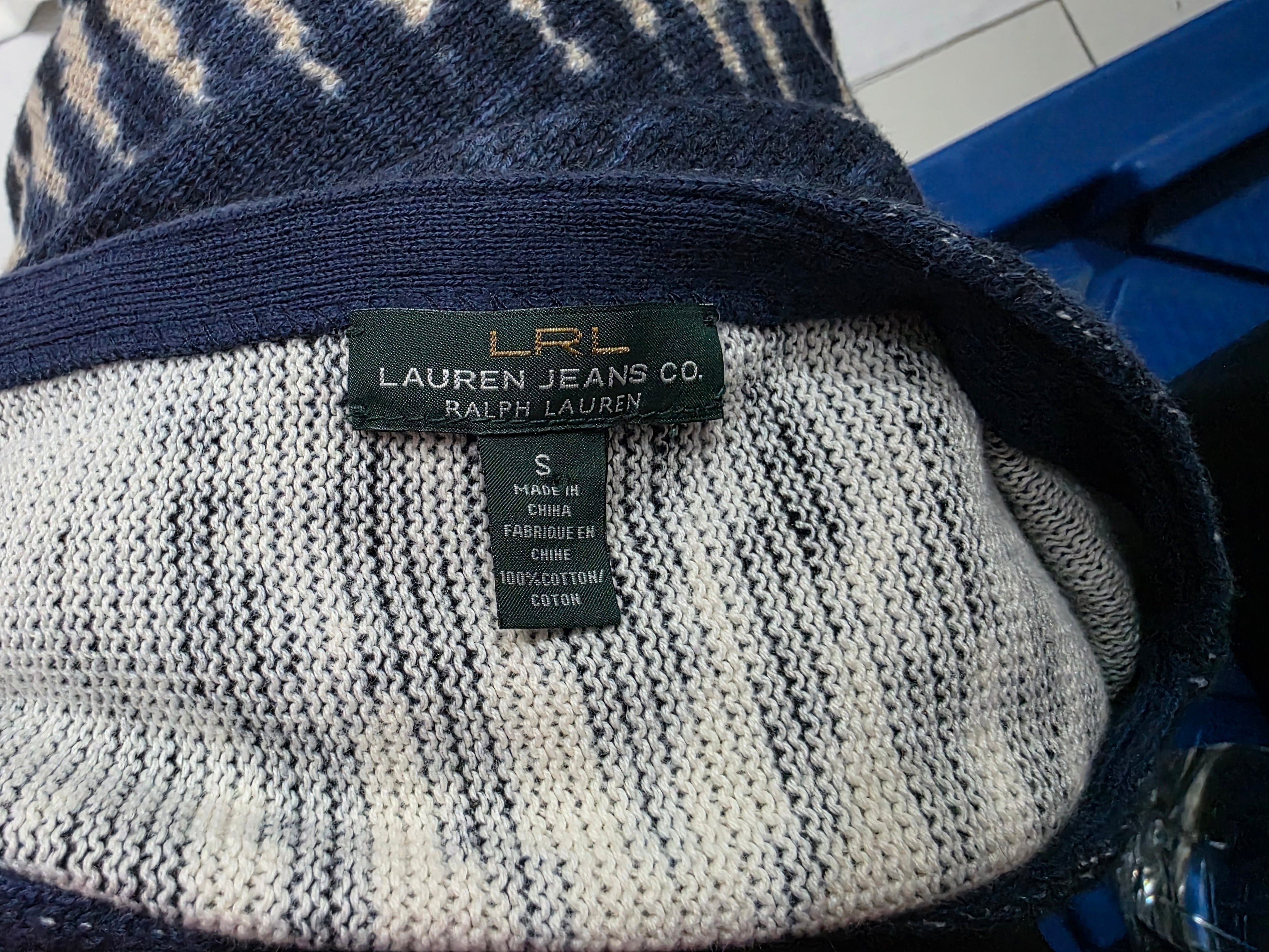 Sueter Corto Ralph Lauren De Mujer Talla Chica Azul Con Cafe
