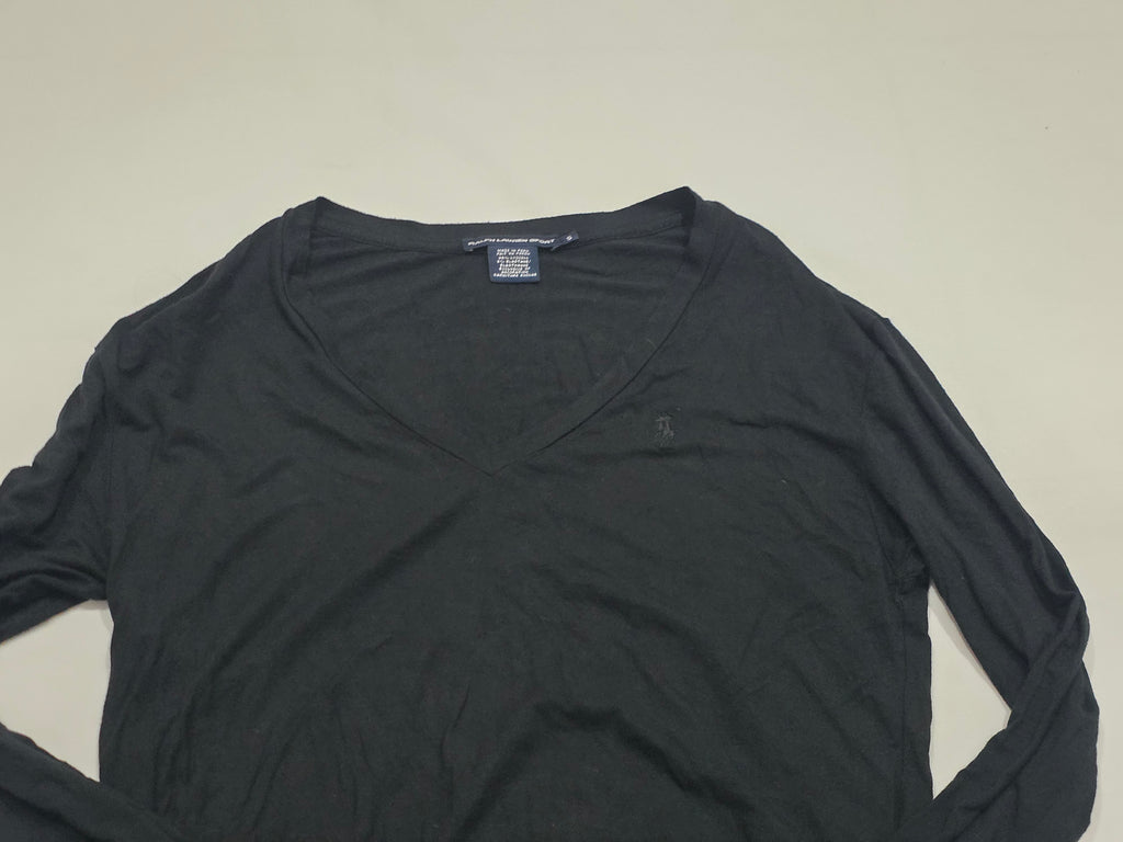 Playera Ralph Lauren Sport Negro Mujer Poni Negro Talla chica