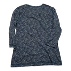 Blusa Ralph Lauren Con Olanes Azul/cafe Chica Manga 3/4