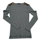 Playera Ralph Lauren Manga Larga Gris Con Cafe Talla Chica
