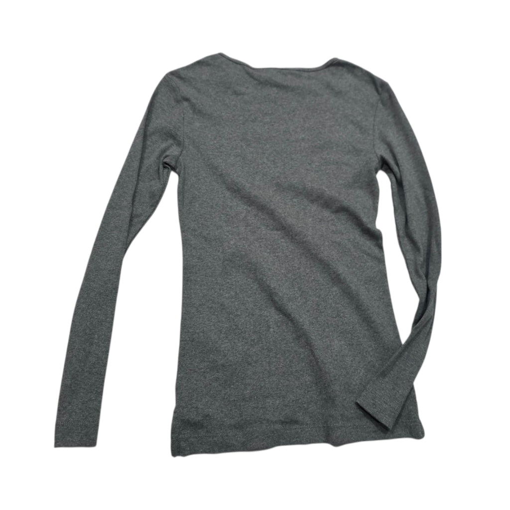Playera Ralph Lauren Manga Larga Gris Con Cafe Talla Chica