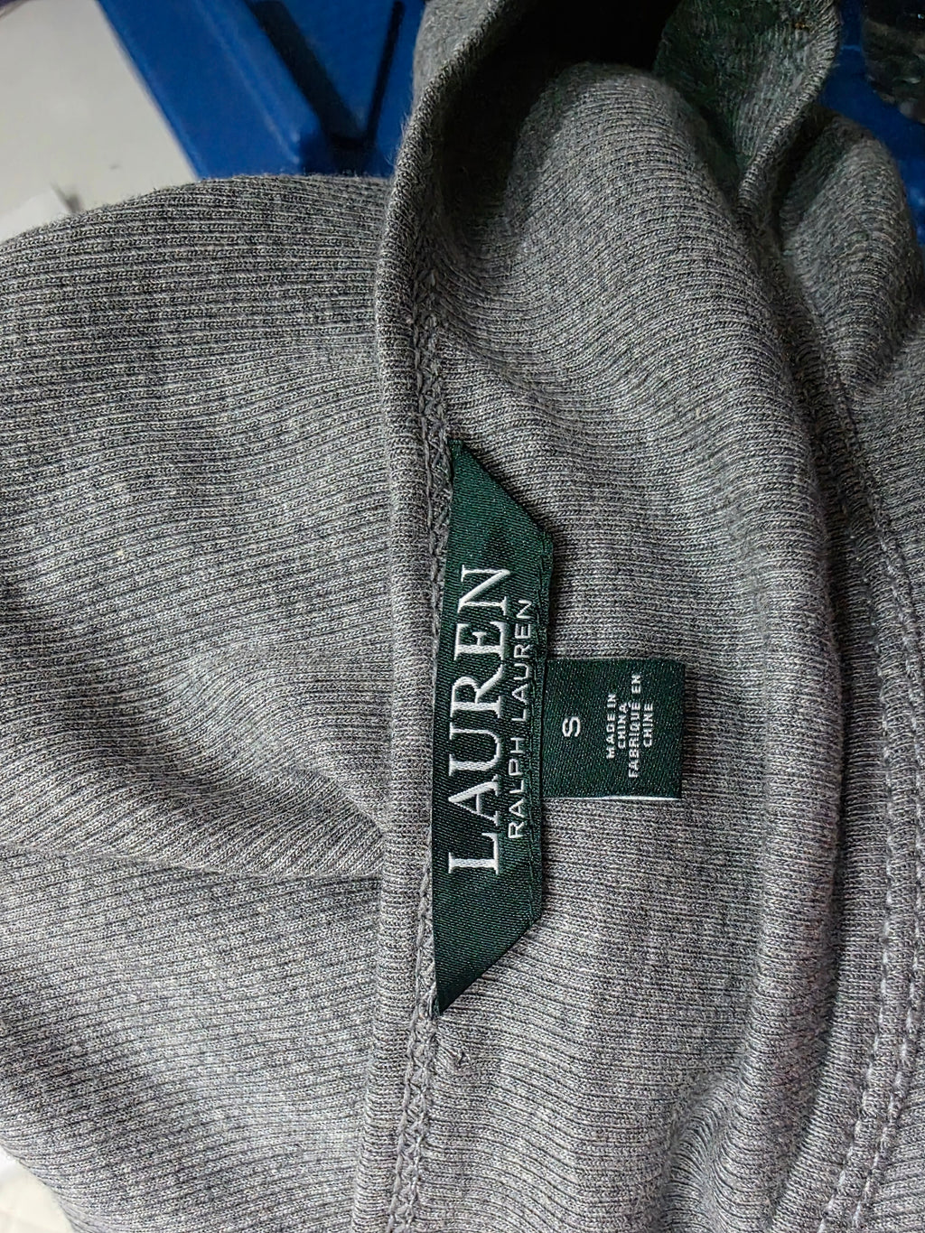 Playera Ralph Lauren Manga Larga Gris Con Cafe Talla Chica