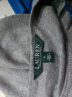 Playera Ralph Lauren Manga Larga Gris Con Cafe Talla Chica
