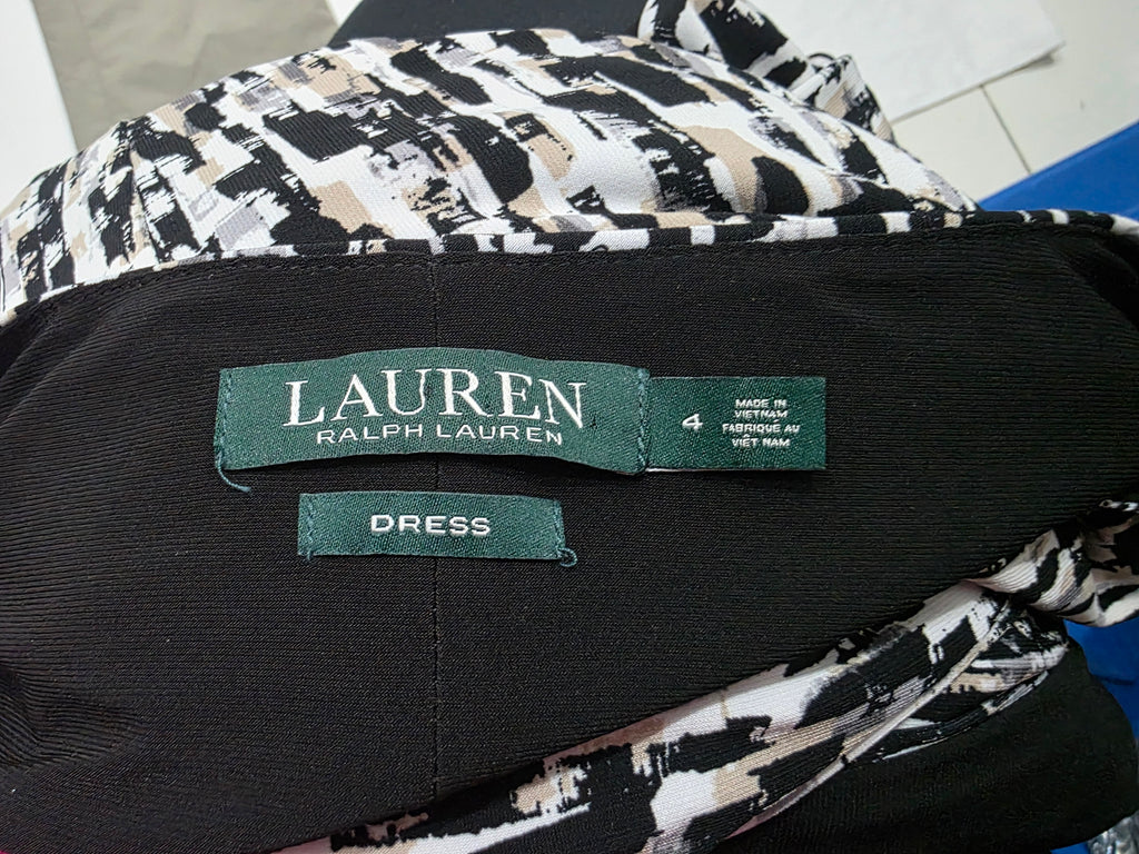 Vestido Ralph Lauren De Mujer Talla 4 Negro/cafe/blanco