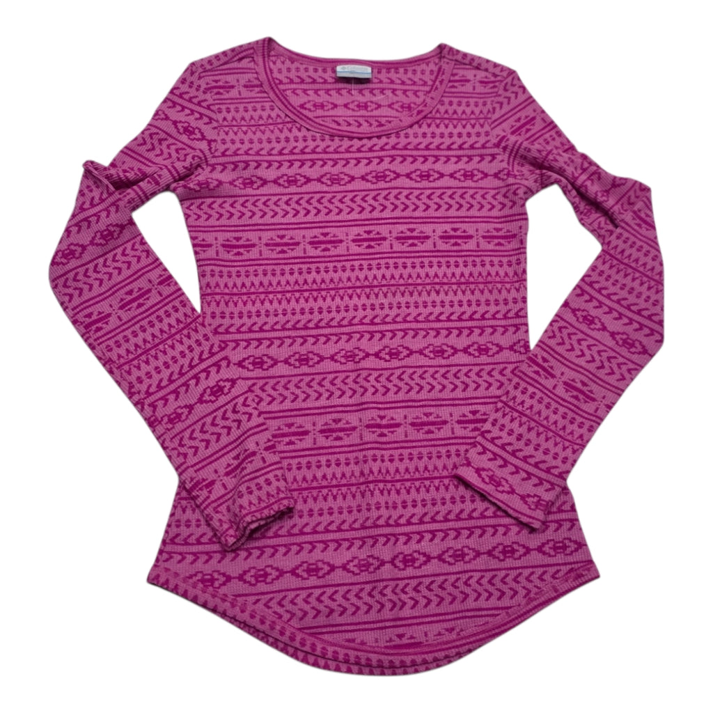 Playera Columbia Rosa Con Figuras Mujer Chica Manga Larga
