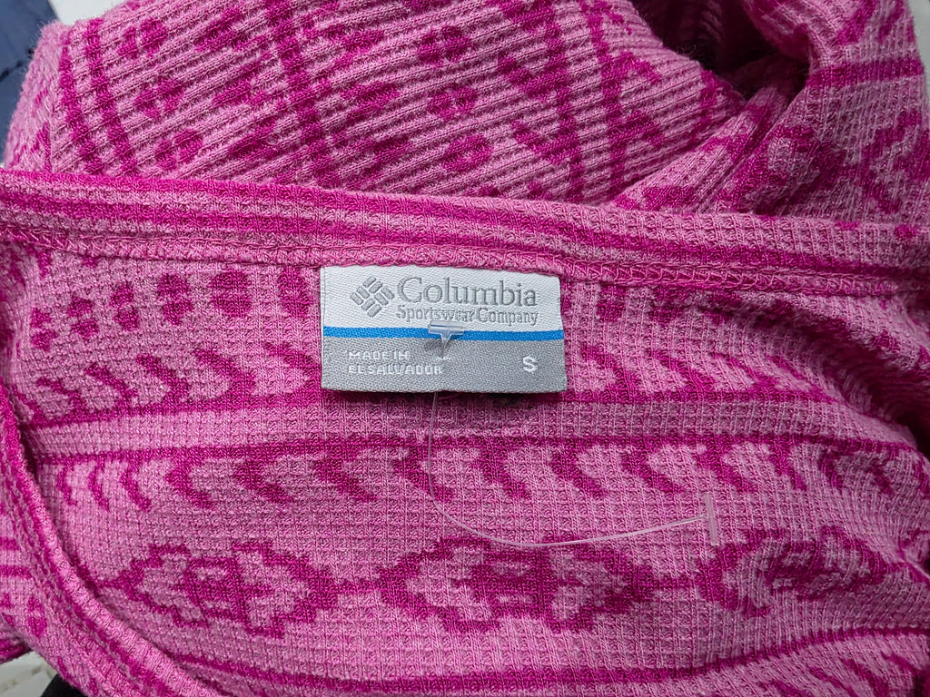 Playera Columbia Rosa Con Figuras Mujer Chica Manga Larga