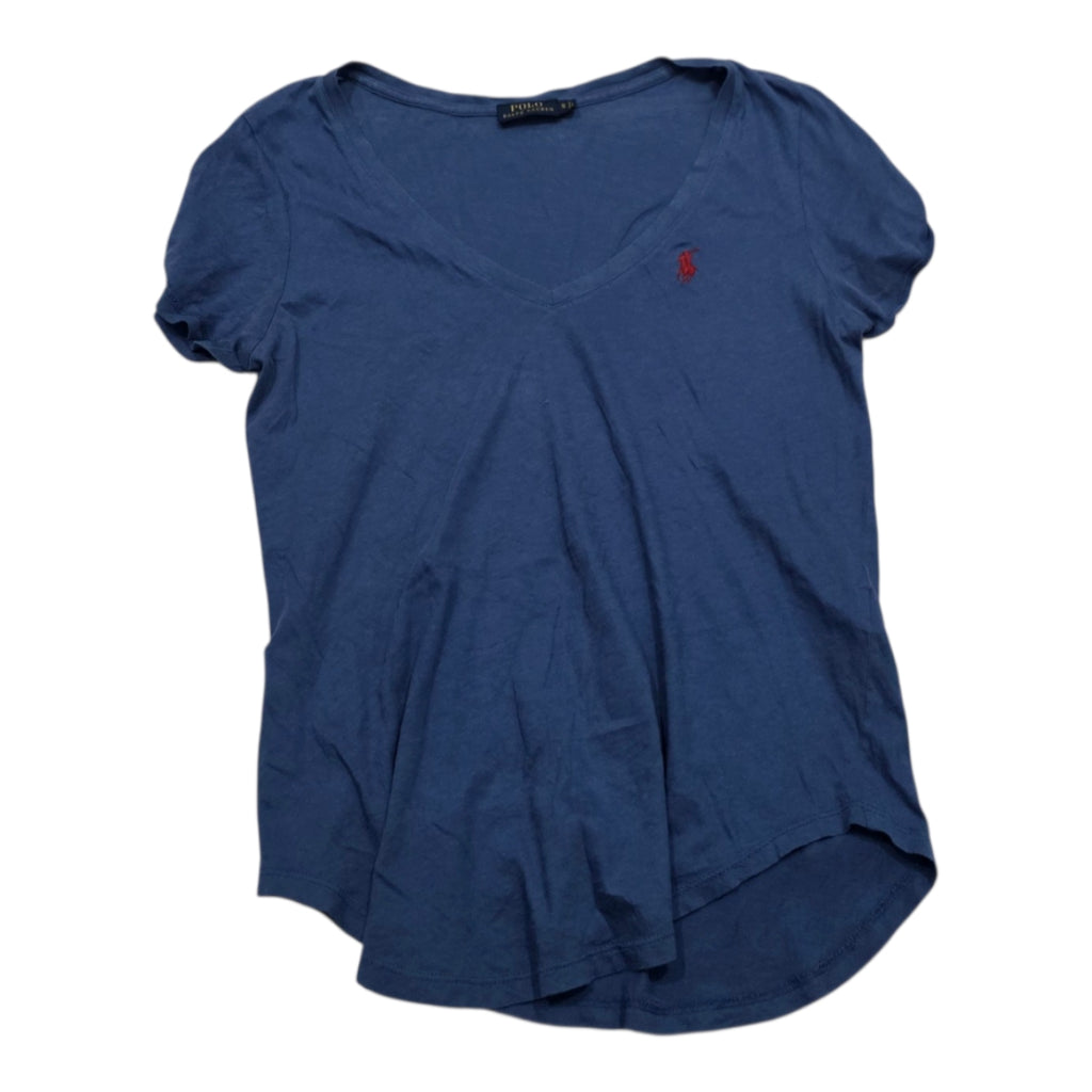 Playera Polo Ralph Laurenmujer Chica Azul Acero Manga Corta