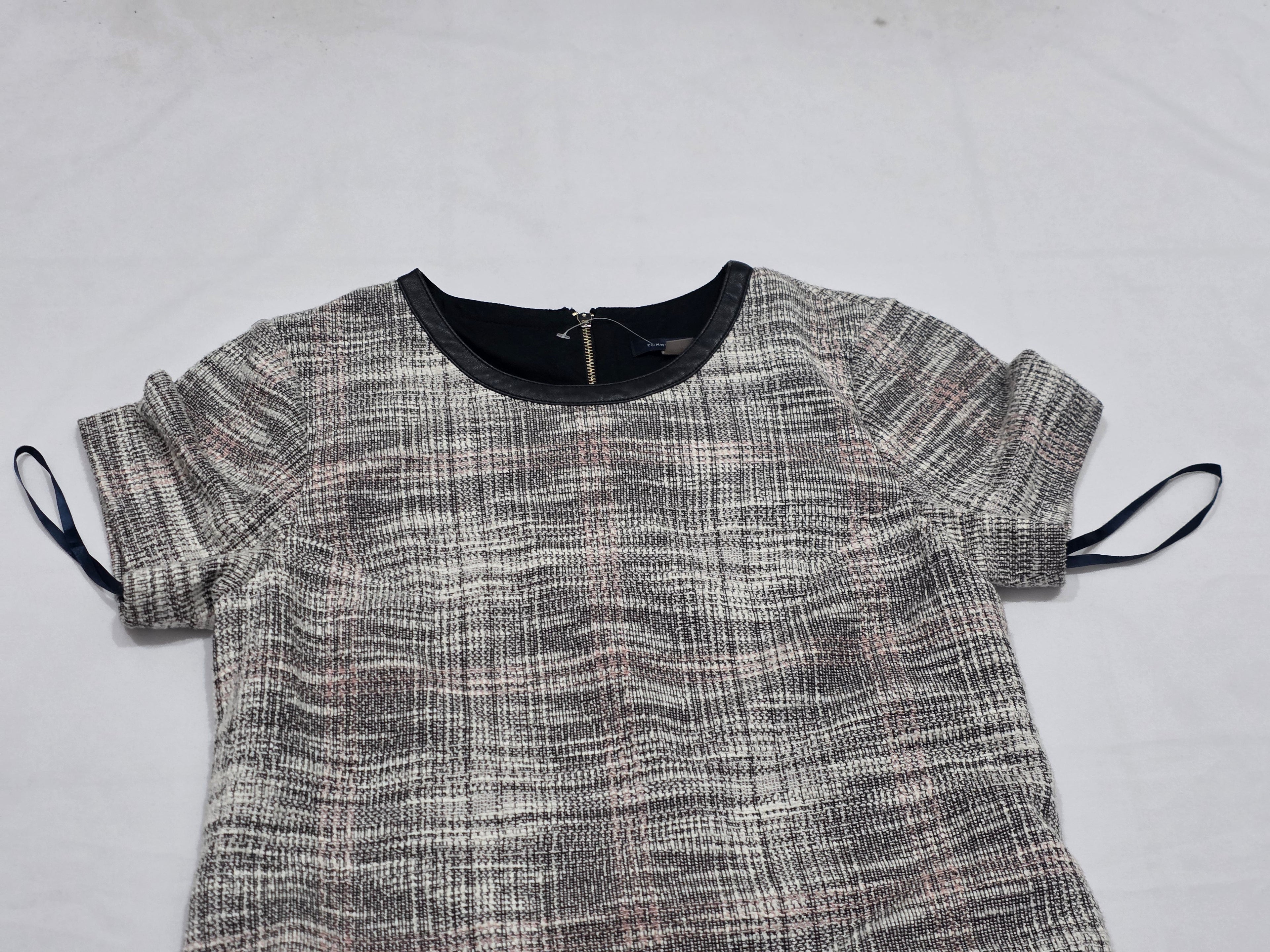 Vestido Tommy Hilfiger Manga Corta Gris/rosa Talla 4