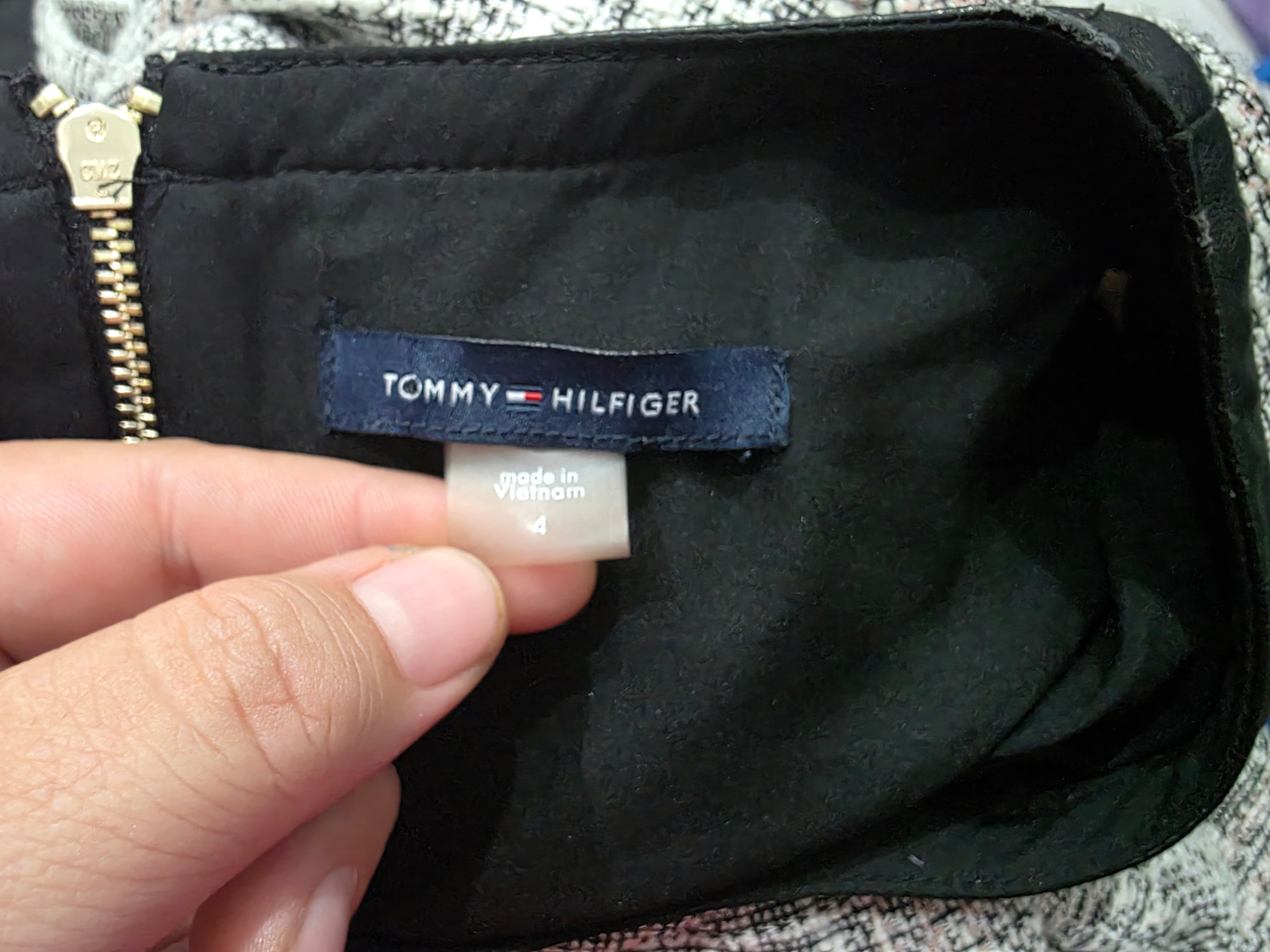 Vestido Tommy Hilfiger Manga Corta Gris/rosa Talla 4