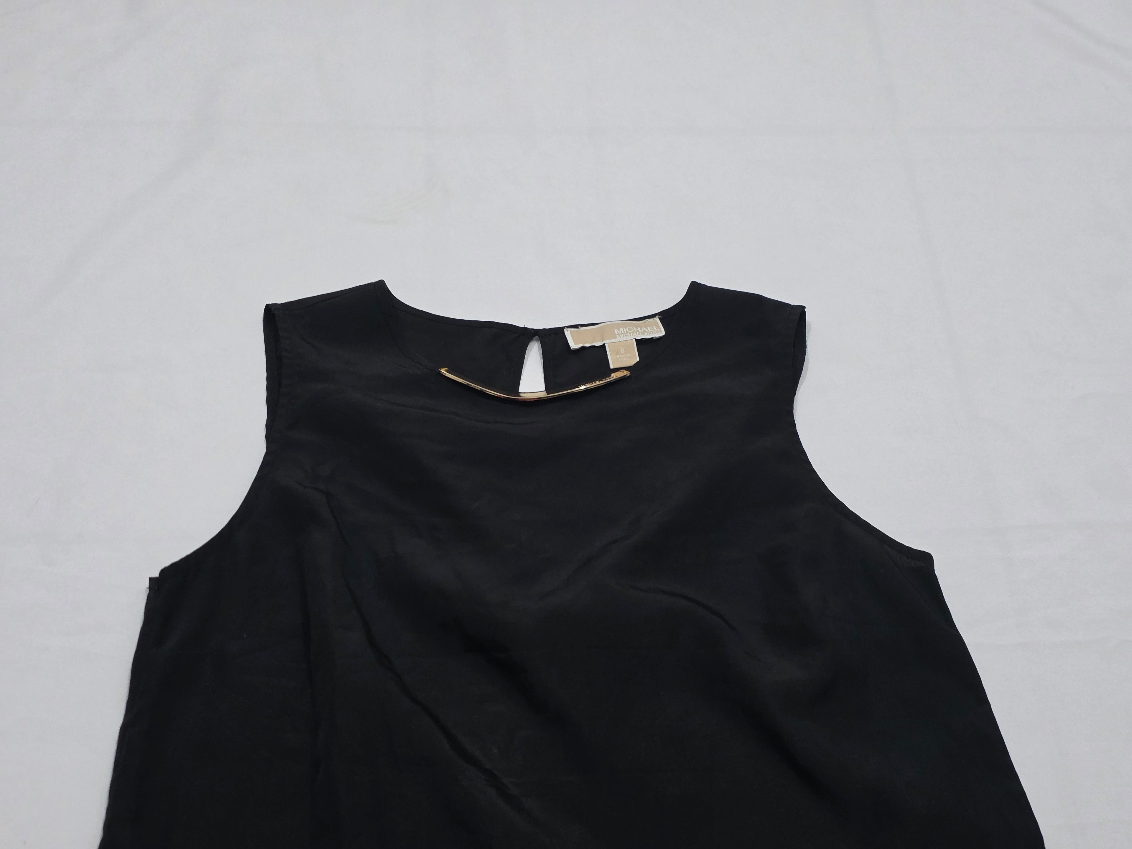 Blusa Michael Kors De Mujer Talla 6 Color Negro Sin Mangas