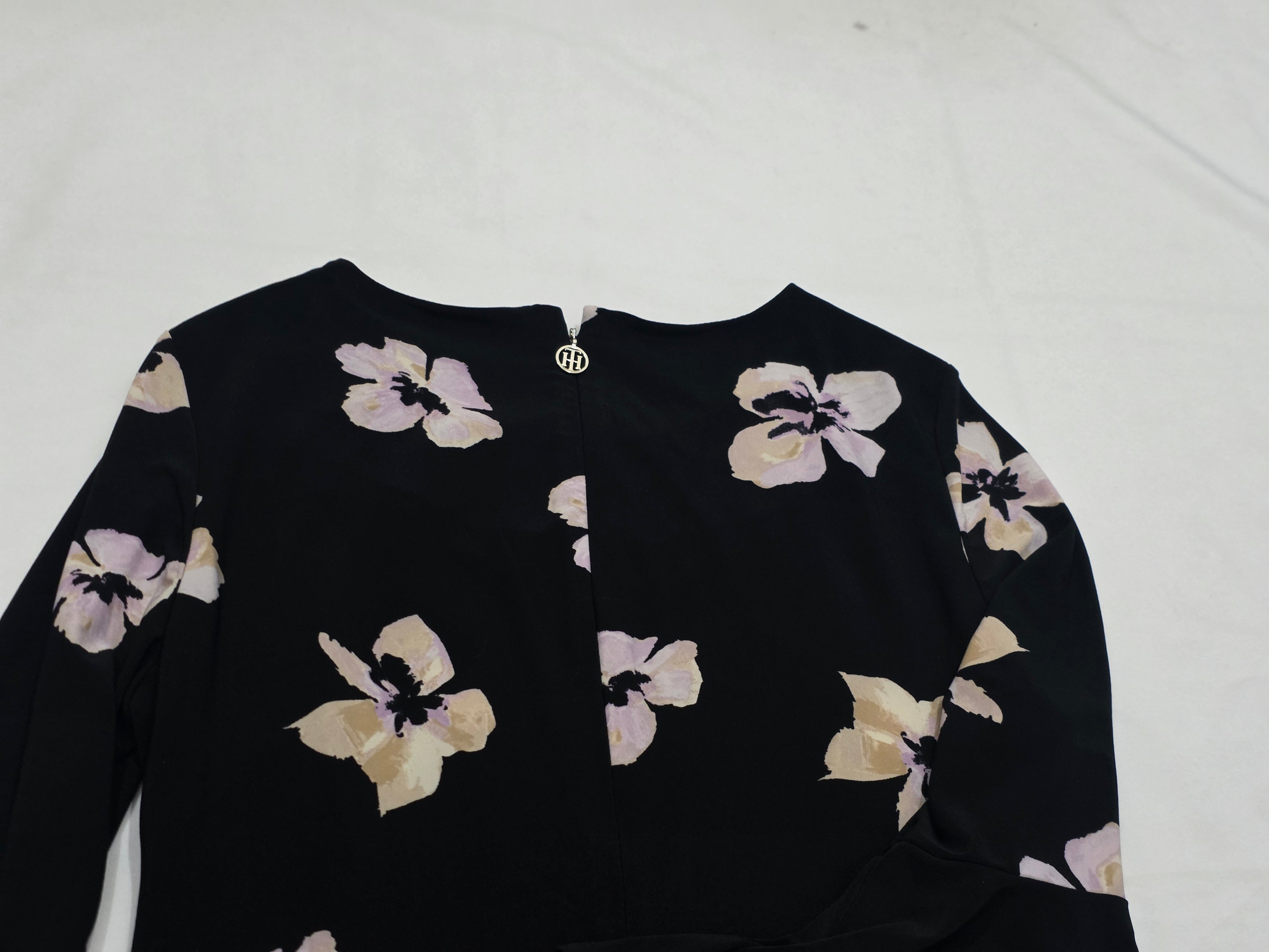 Vestido Tommy Hilfiger Mujer 6 Azul Flores Manga Amplia
