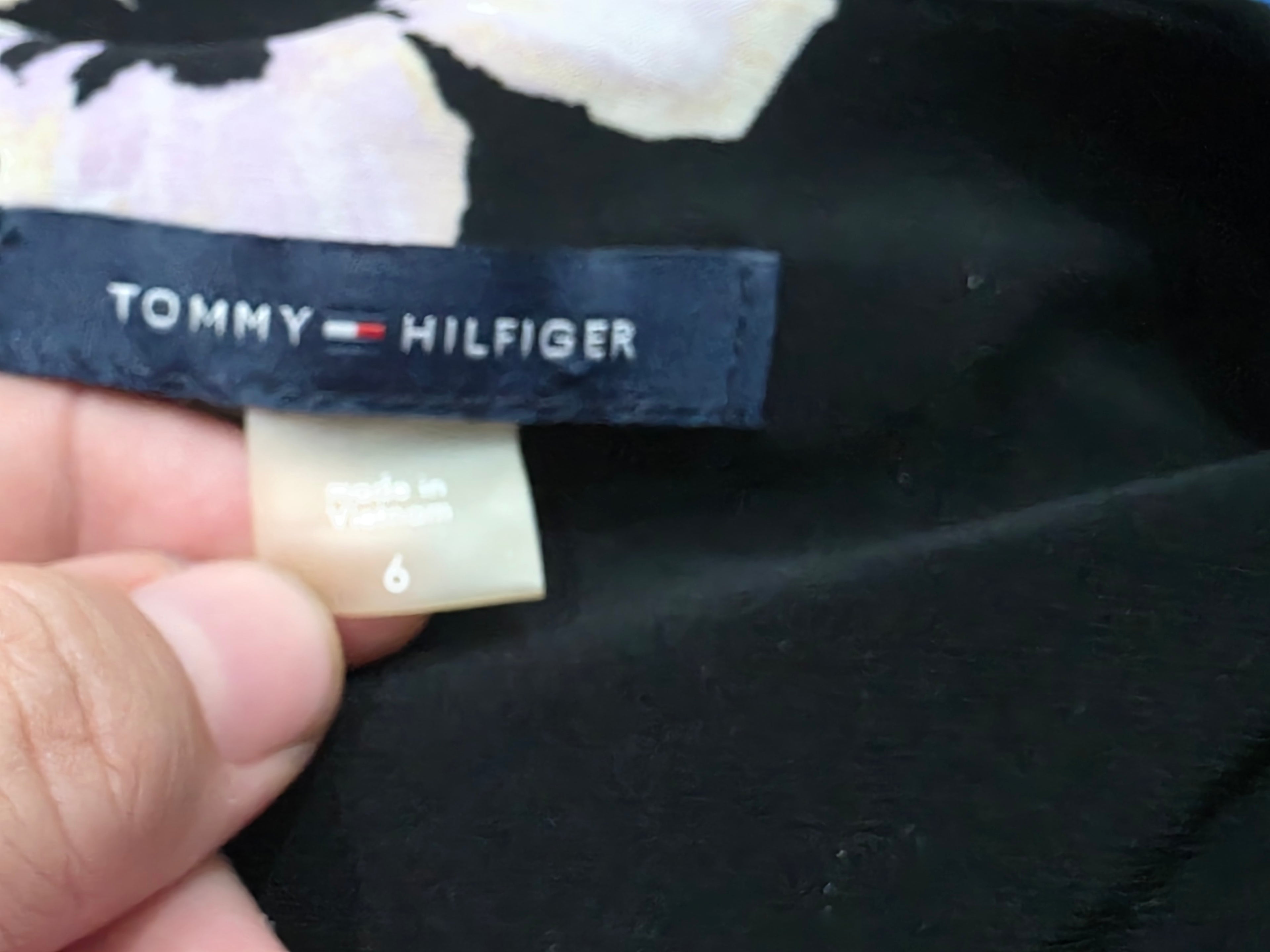 Vestido Tommy Hilfiger Mujer 6 Azul Flores Manga Amplia