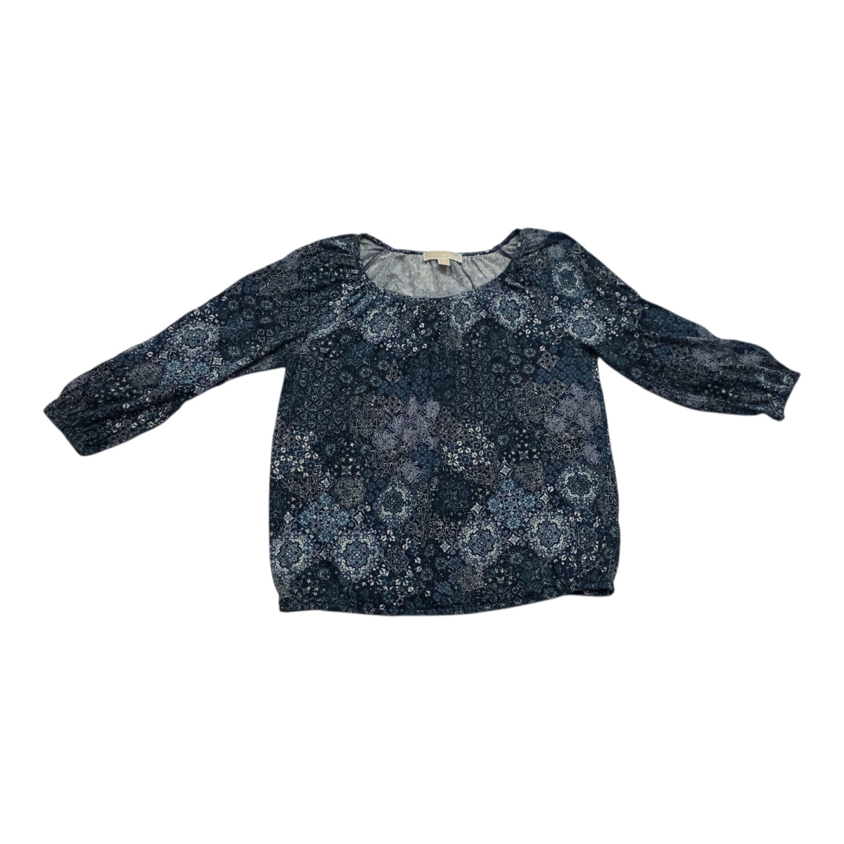 Blusa Michael Kors Mujer Chica Manga 3/4 Azul Con Figuras