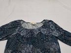 Blusa Michael Kors Mujer Chica Manga 3/4 Azul Con Figuras