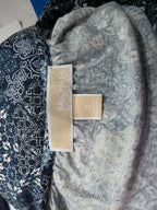 Blusa Michael Kors Mujer Chica Manga 3/4 Azul Con Figuras
