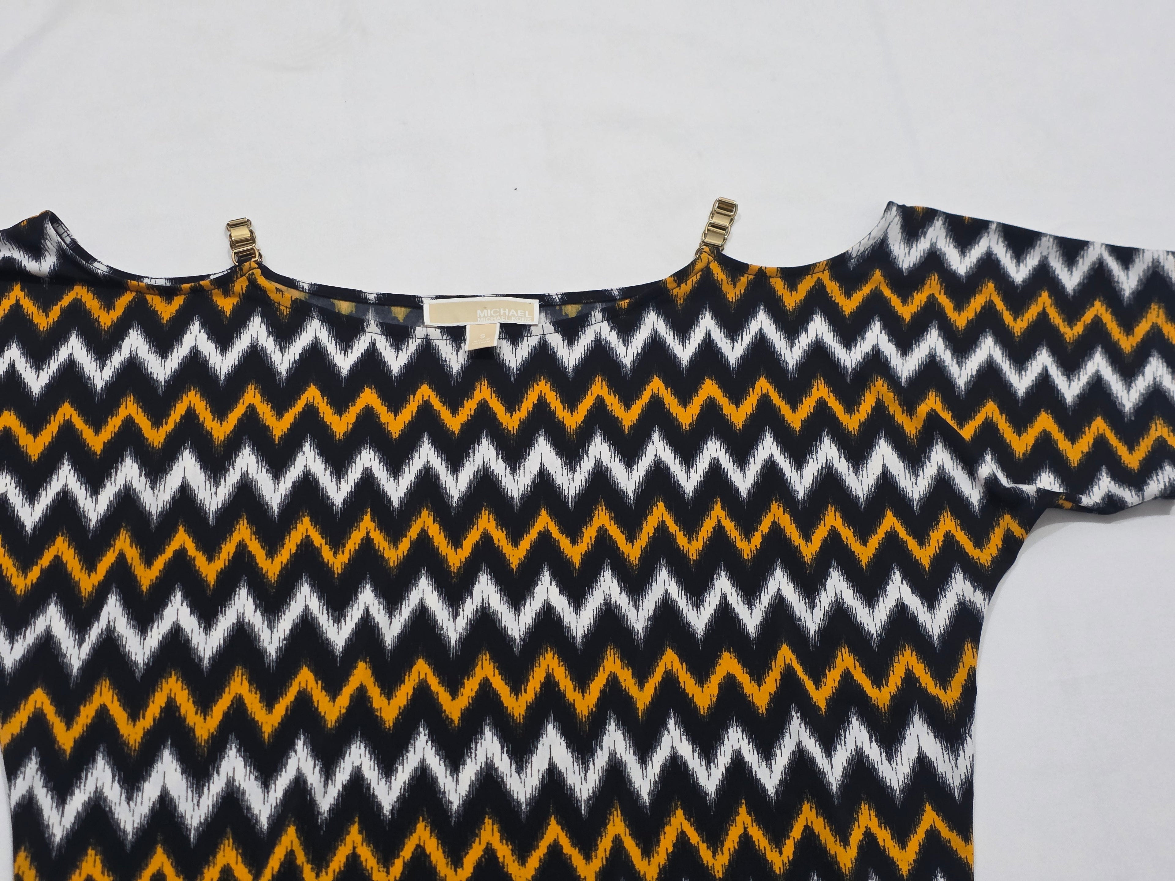 Blusa Michael Kors Amarillo/negro Talla Chica