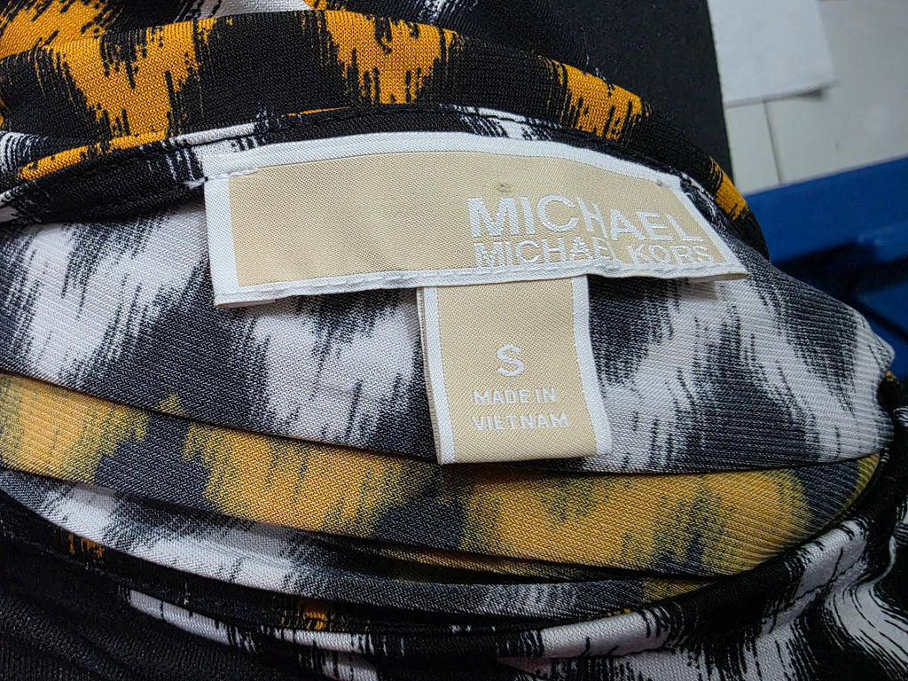 Blusa Michael Kors Amarillo/negro Talla Chica