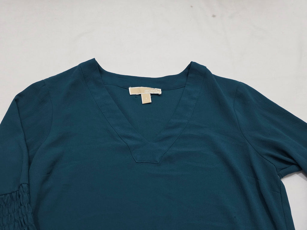 Blusa Michael Kors Mujer Chica Azul Petróleo Manga Amplia