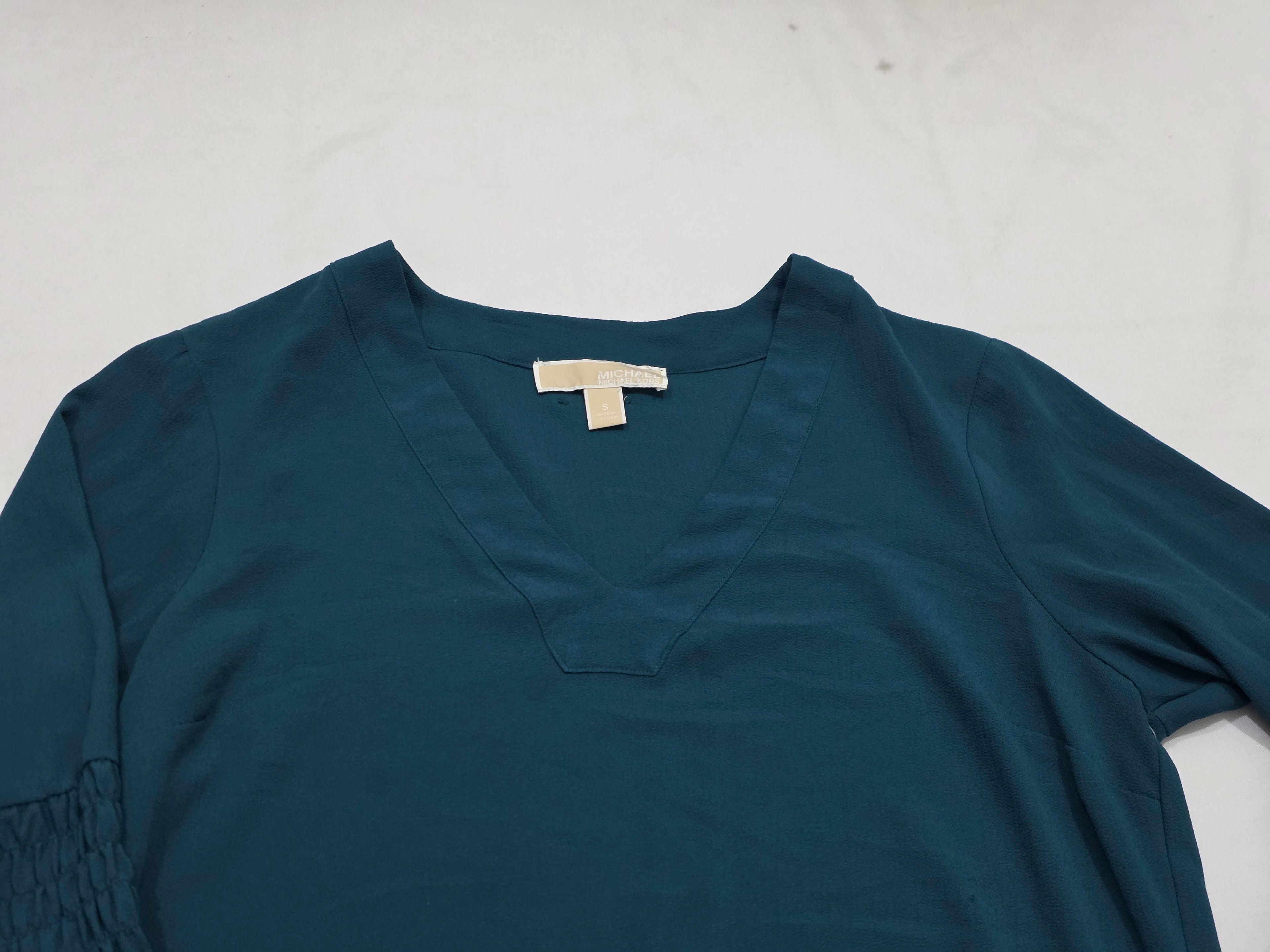Blusa Michael Kors Mujer Chica Azul Petróleo Manga Amplia