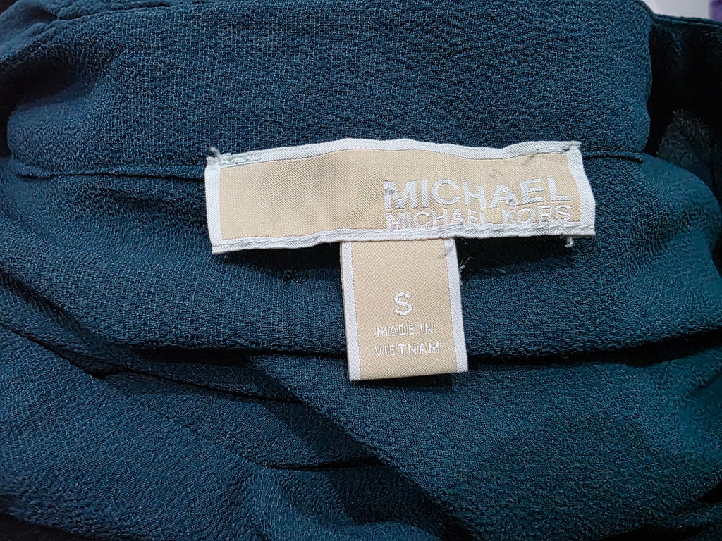 Blusa Michael Kors Mujer Chica Azul Petróleo Manga Amplia