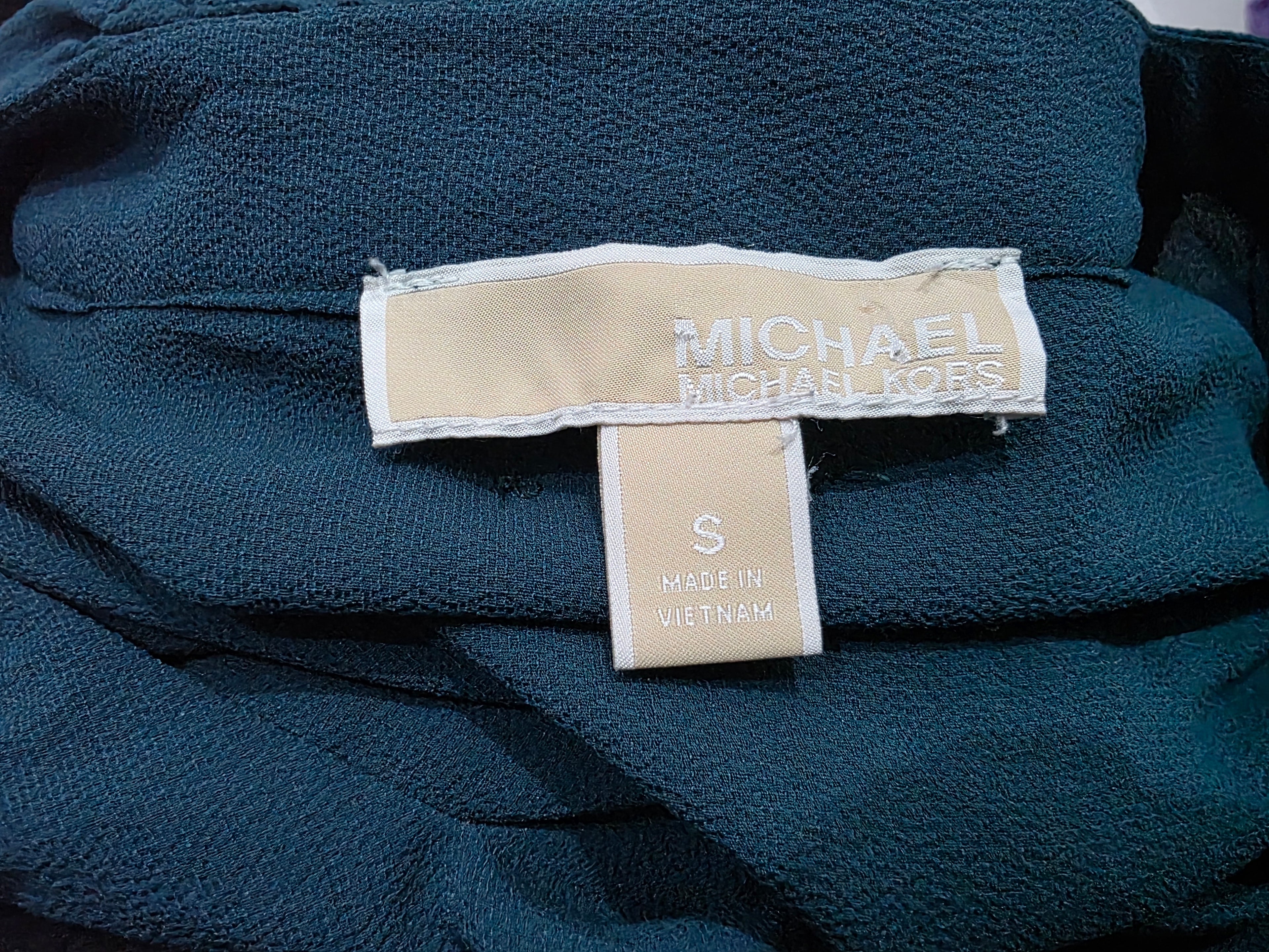 Blusa Michael Kors Mujer Chica Azul Petróleo Manga Amplia