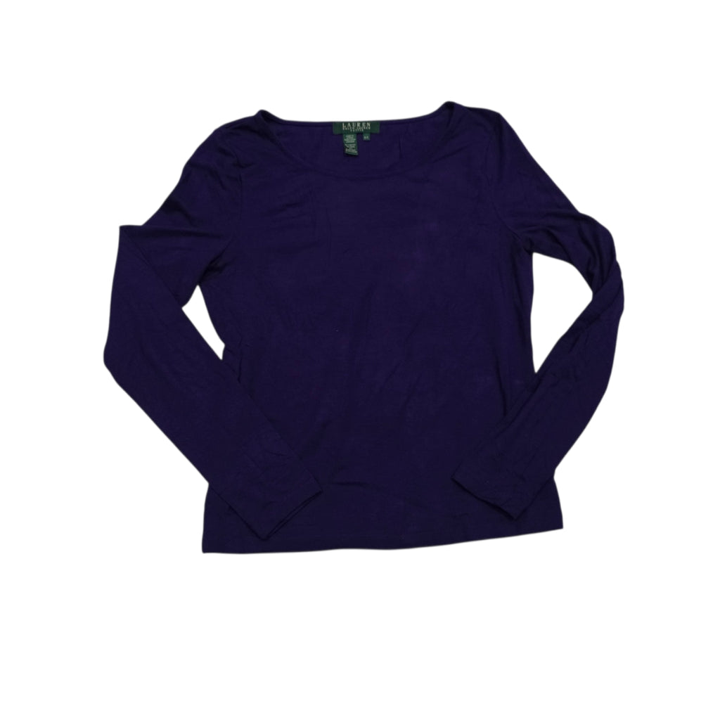 Playera Ralph Lauren De Rayon Talla Chica Morada Manga Larga