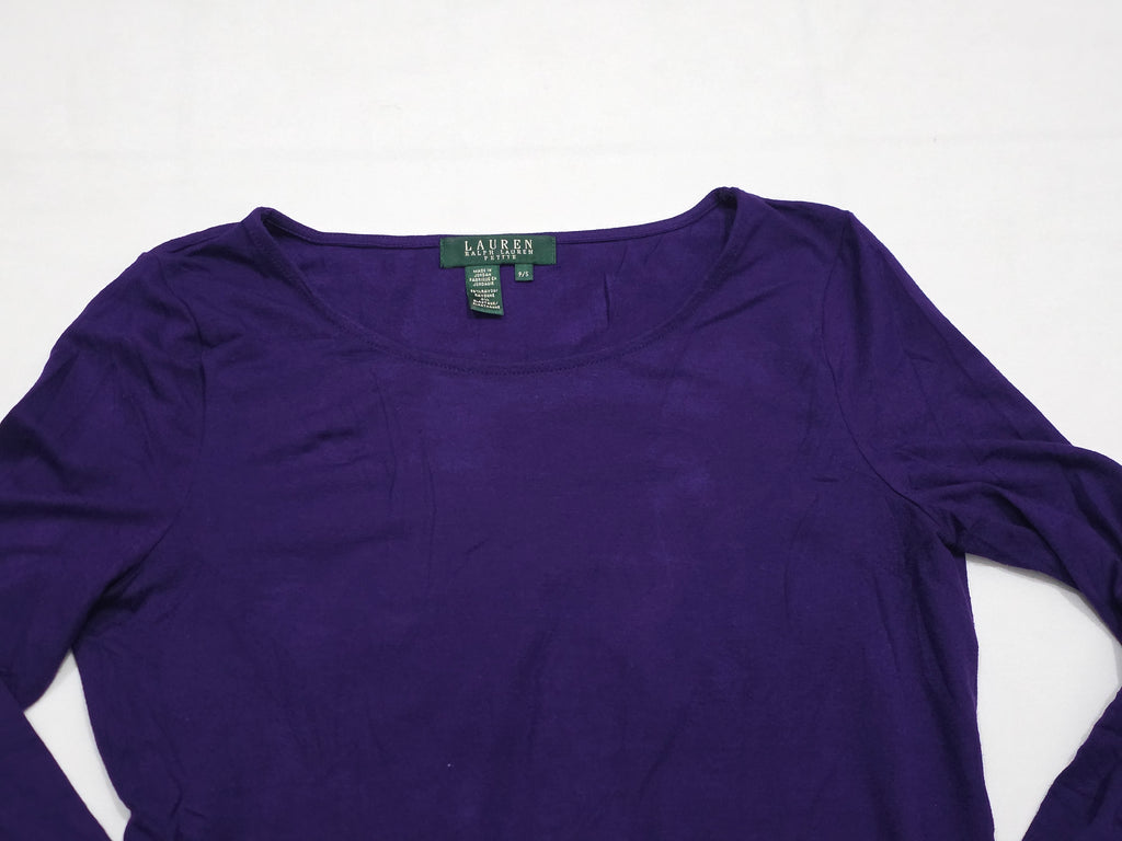 Playera Ralph Lauren De Rayon Talla Chica Morada Manga Larga