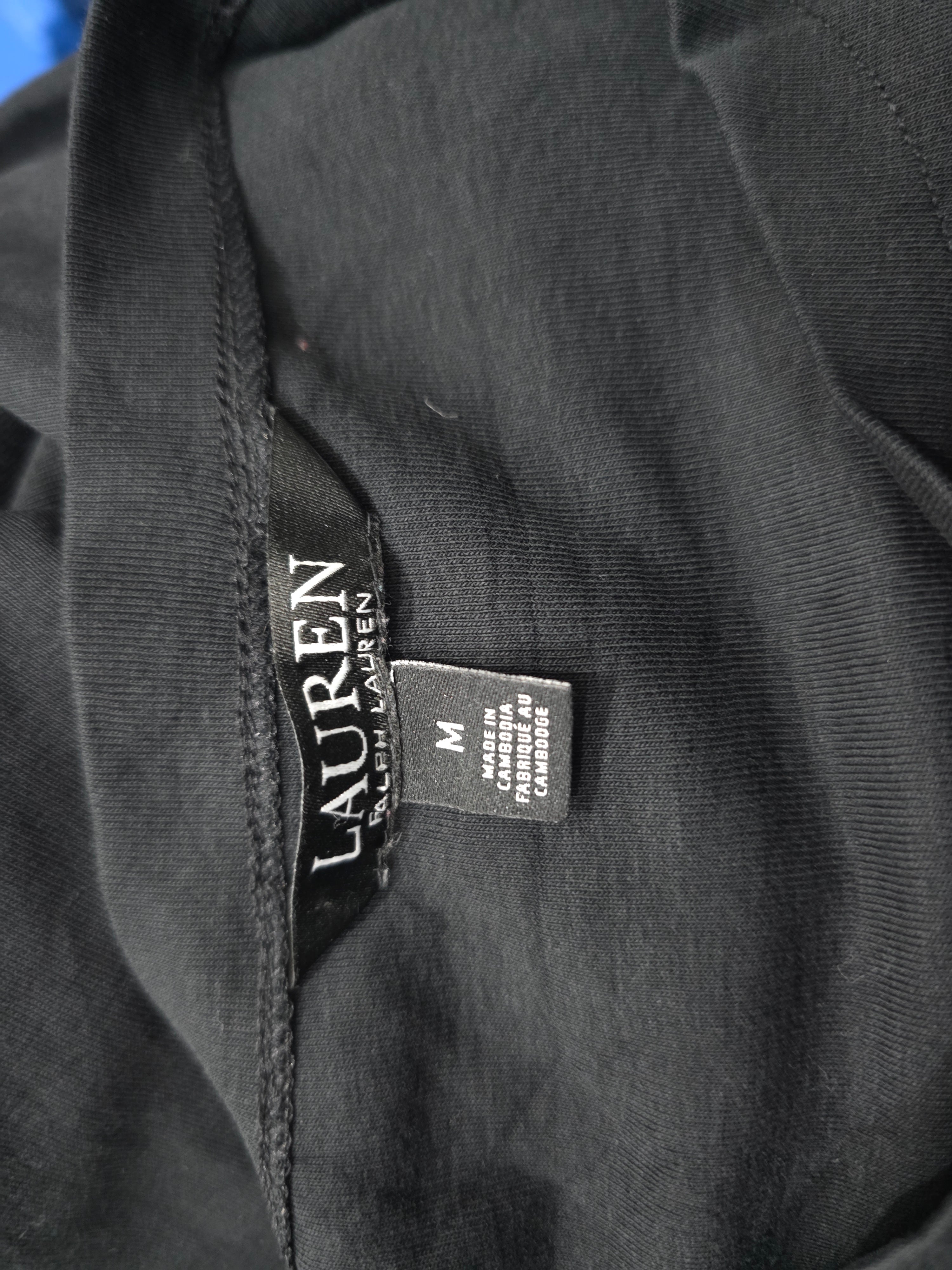 Playera Ralph Lauren Black Mujer Tal Chica Negro Manga Corta