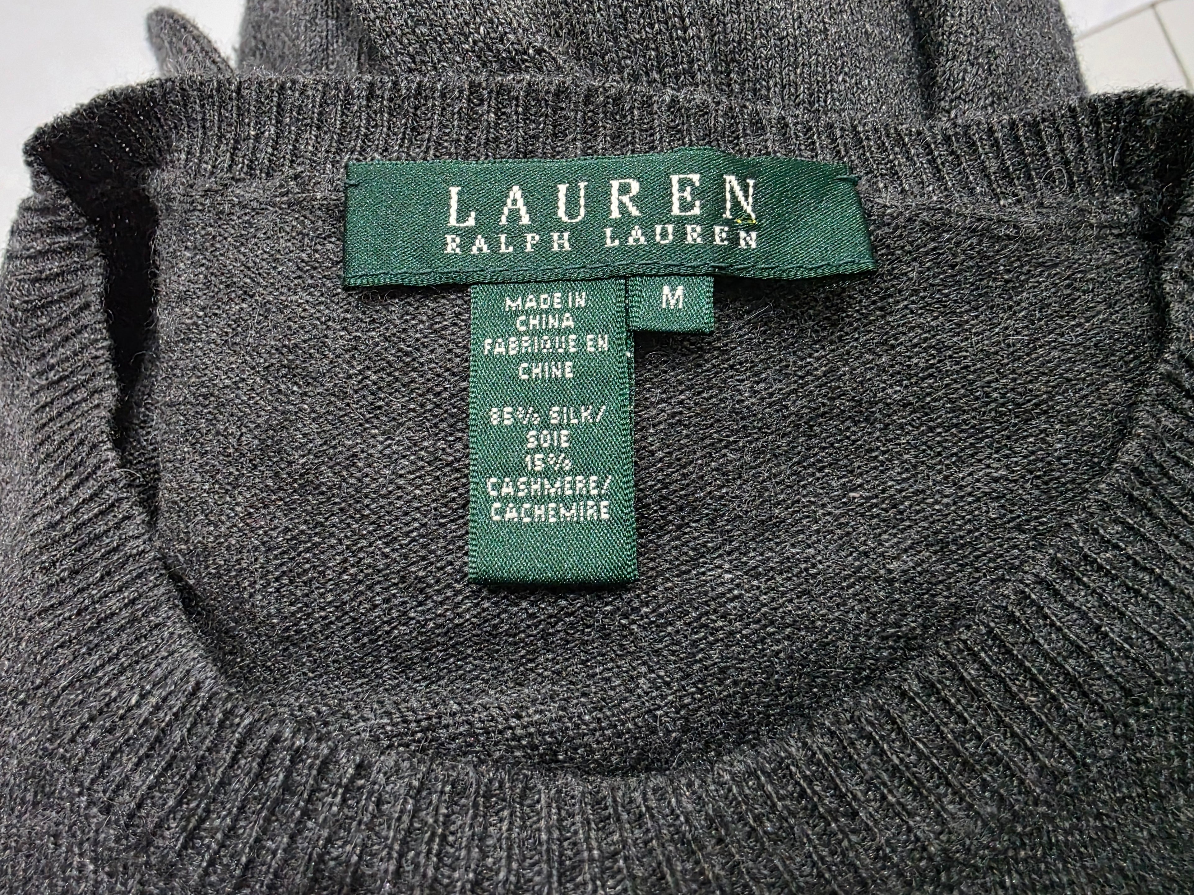 Sueter Ralph Lauren Mediana De Mujer Color Gris Oscuro