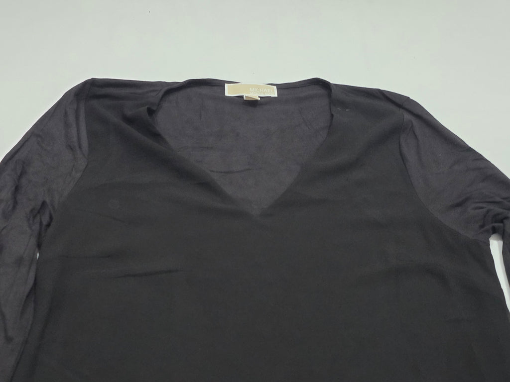 Blusa Ligera Michael Kors Mujer Tall Mediana Negra Manga 3/4