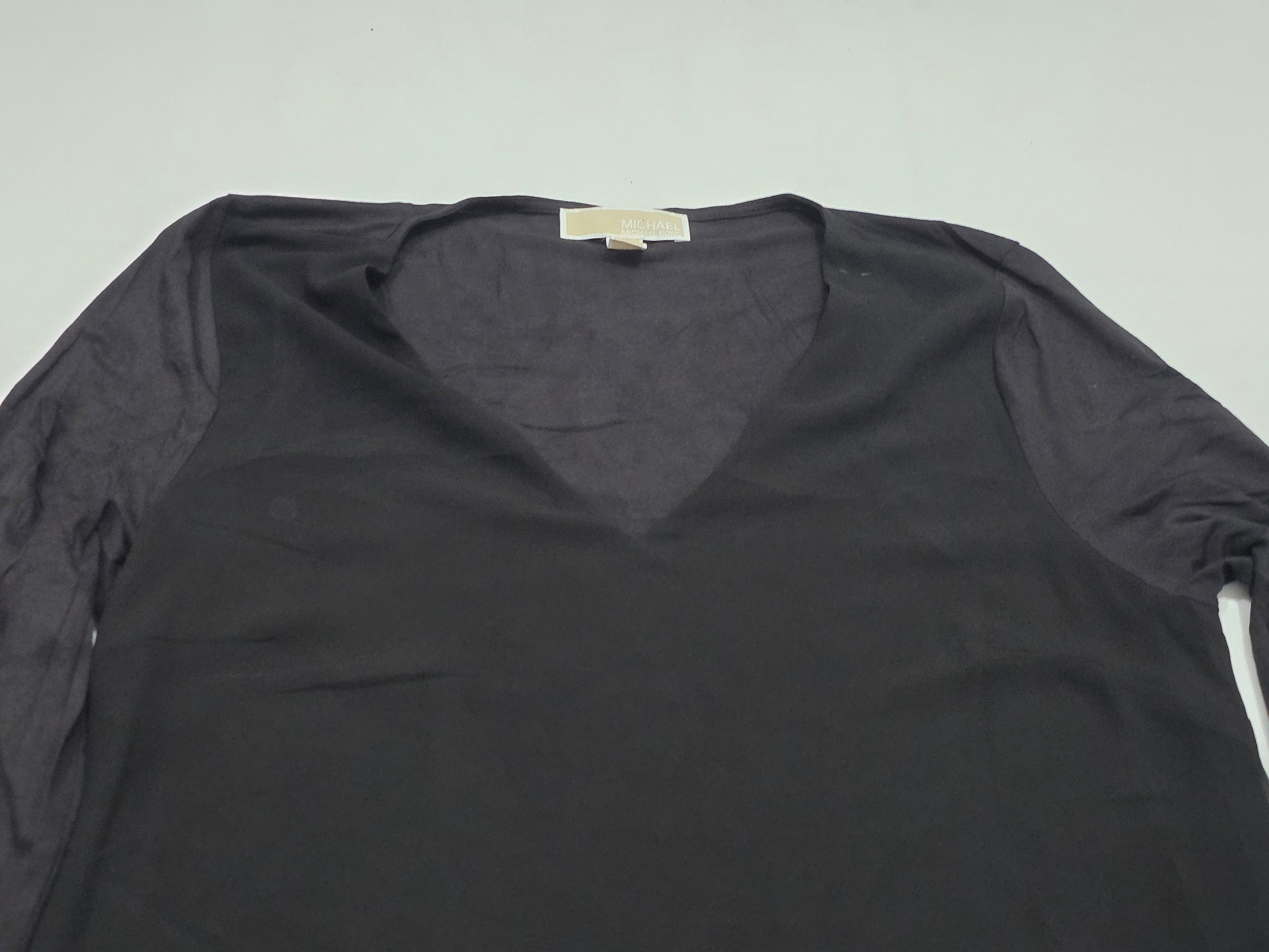 Blusa Ligera Michael Kors Mujer Tall Mediana Negra Manga 3/4