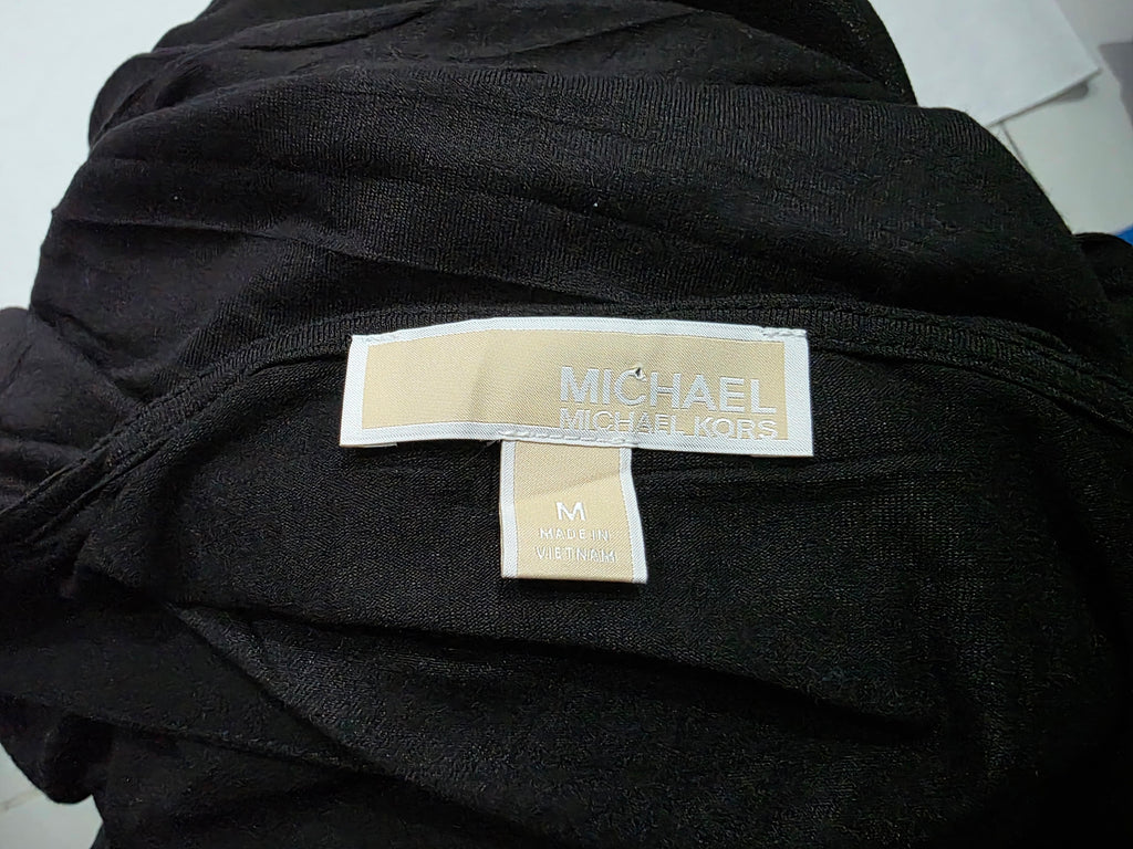Blusa Ligera Michael Kors Mujer Tall Mediana Negra Manga 3/4