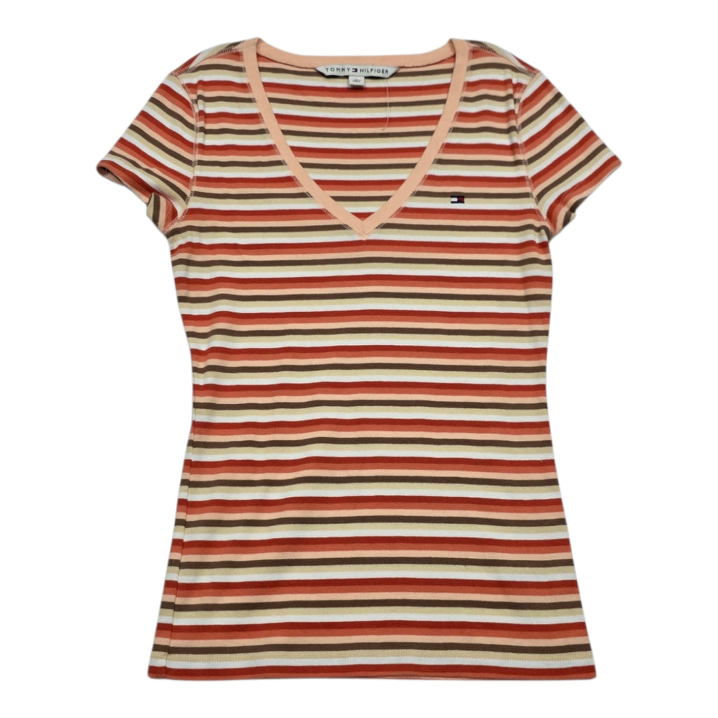 Playera Tommy Hilfiger De Mujer Talla Mediana Naranja/cafe