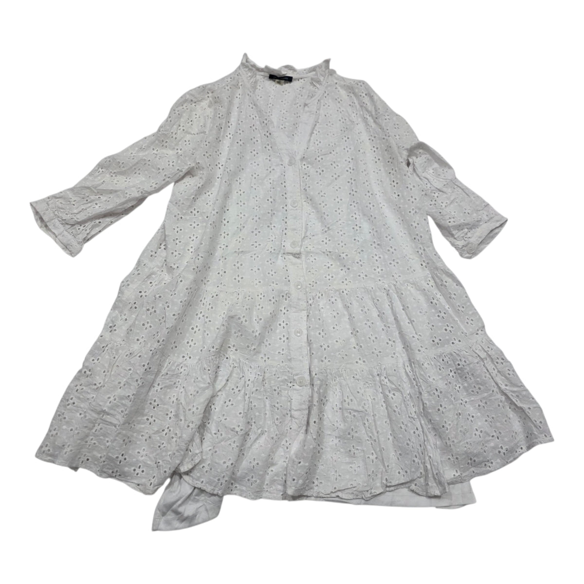 Vestido Camisero Tommy Hilfiger Encaje Blanco Tall 12 Mujer