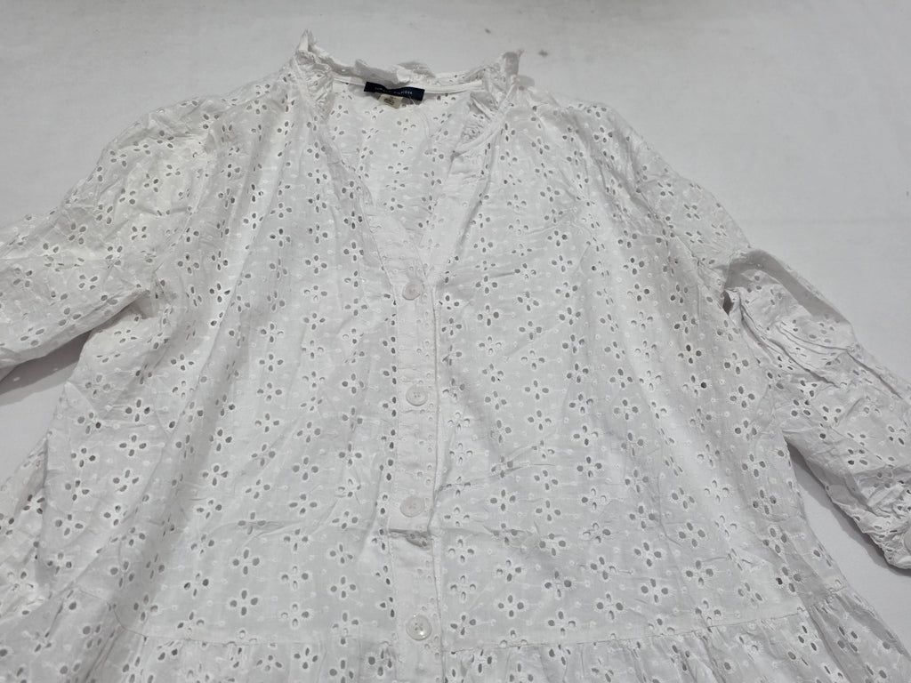 Vestido Camisero Tommy Hilfiger Encaje Blanco Tall 12 Mujer