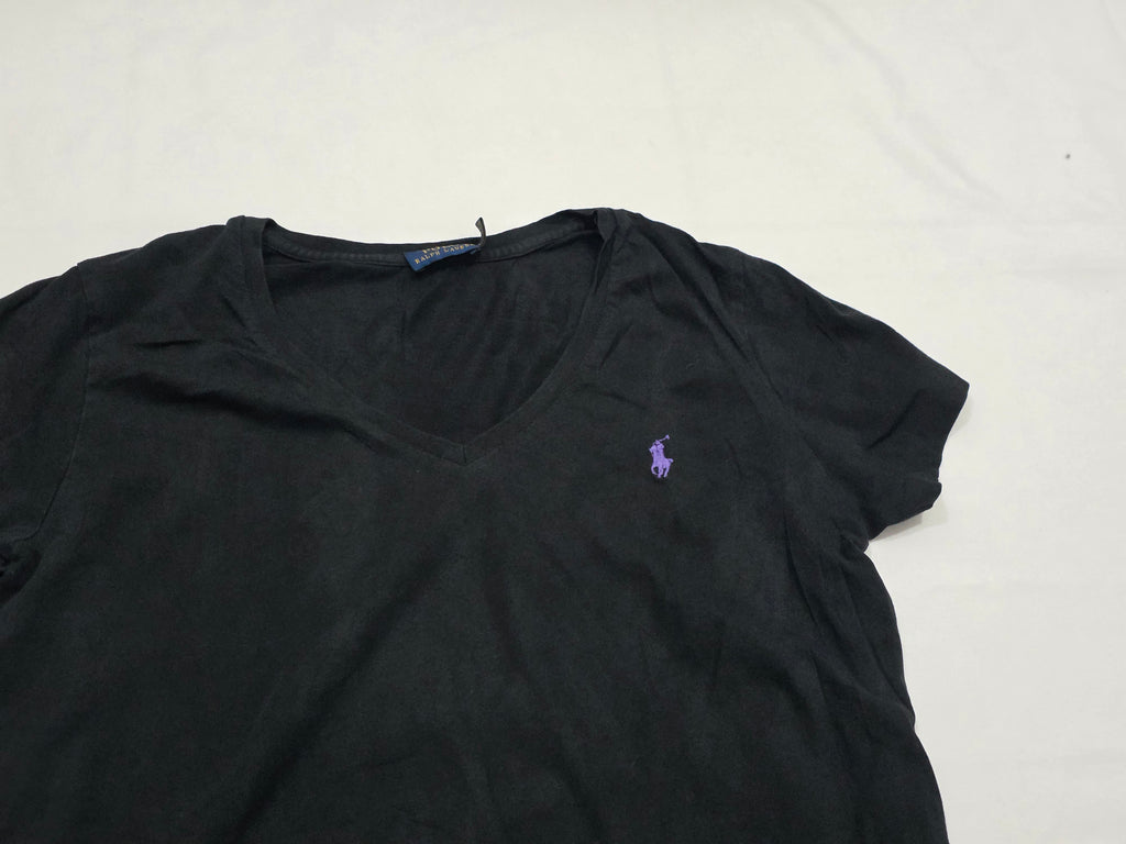 Playera Polo Ralph Lauren Mujer Grande Negra Poni Morado